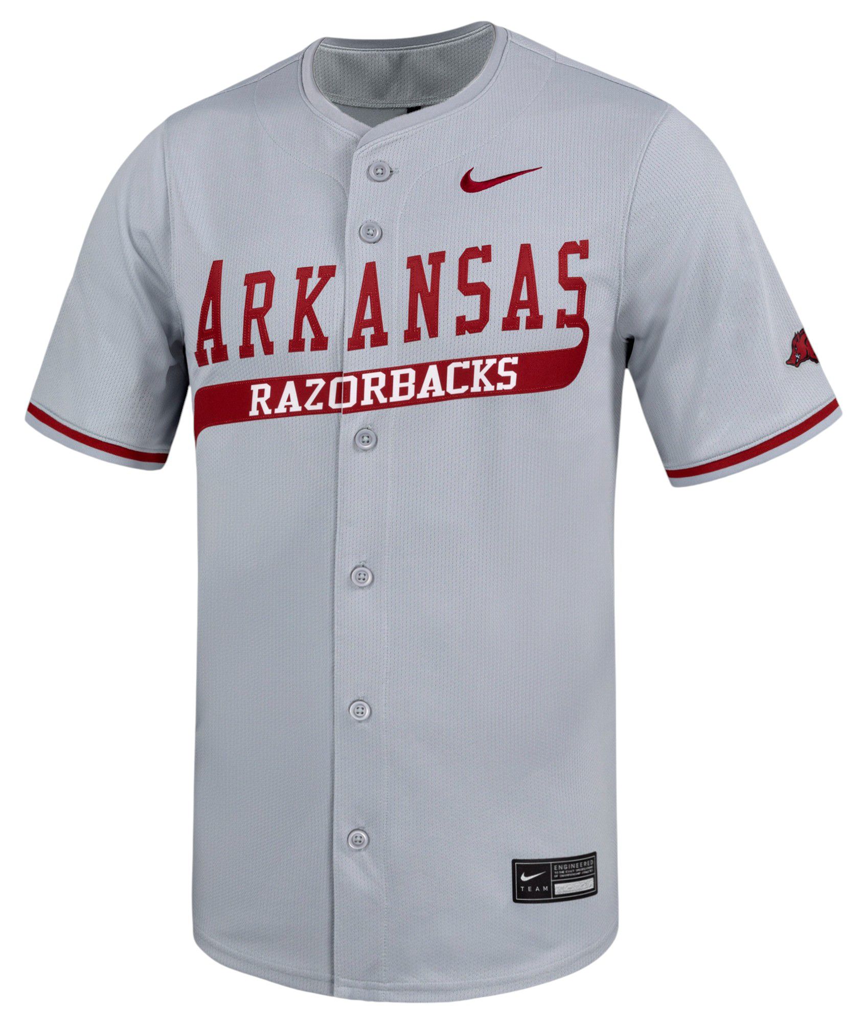 Nike Men's Arkansas Razorbacks Grey Replica Alternate Baseball Jersey product image