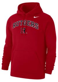 Nike Men's Rutgers Scarlet Knights Red Club Fleece Arch Logo Pullover ...