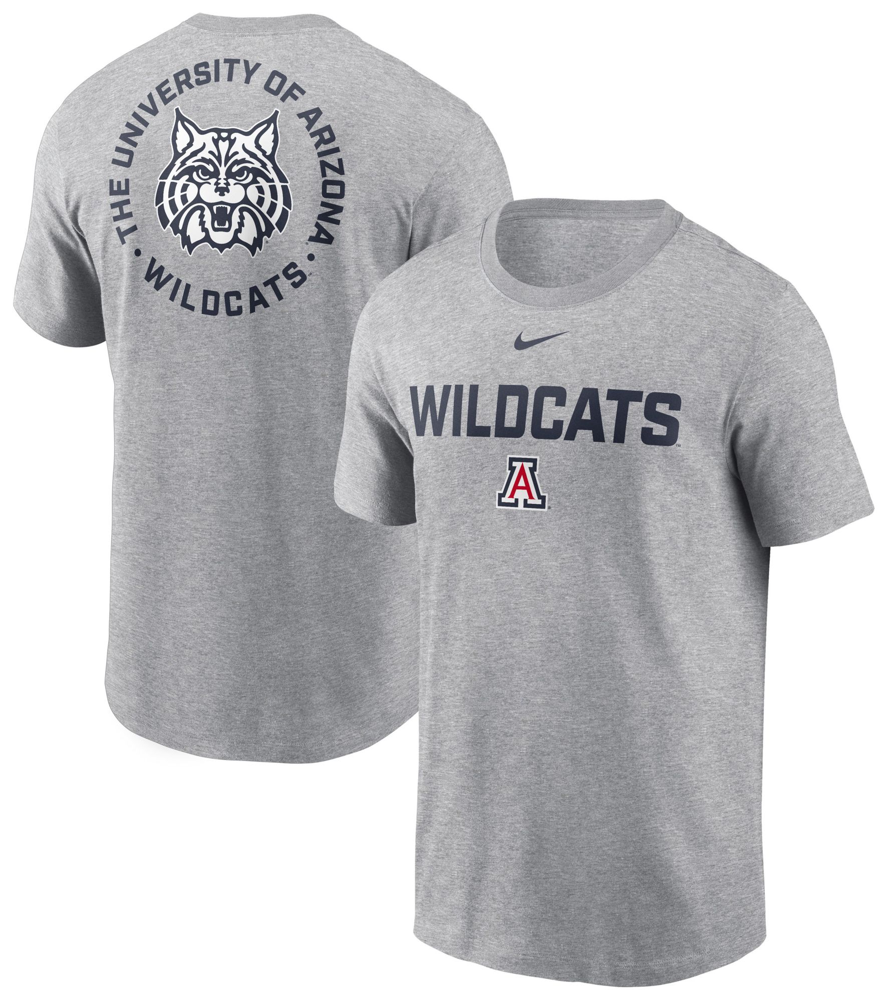 Nike Men's Arizona Wildcats Dark Grey Heather Cotton 2 Sided T-Shirt product image