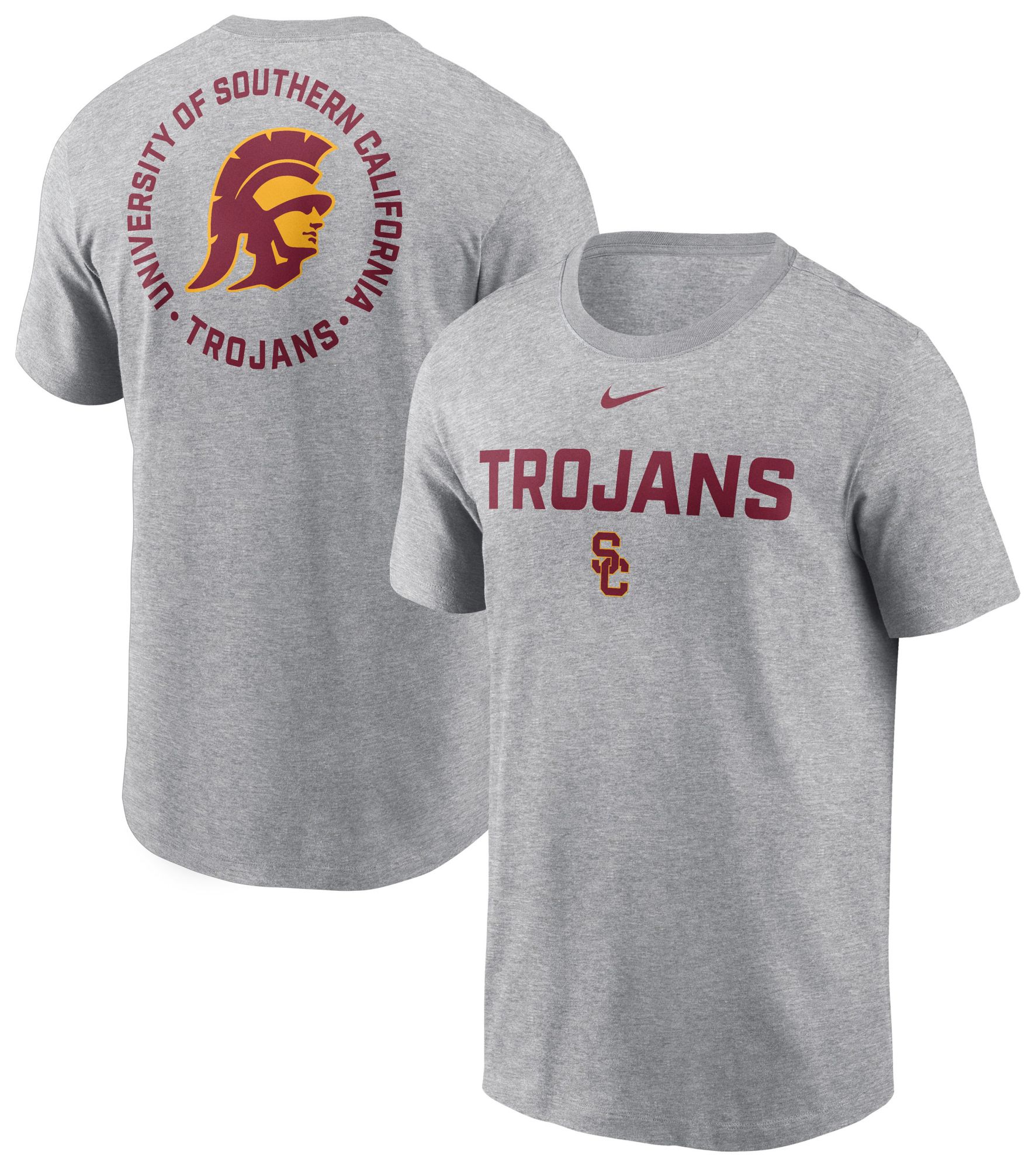 Nike Men's USC Trojans Dark Grey Heather Cotton 2 Sided T-Shirt product image