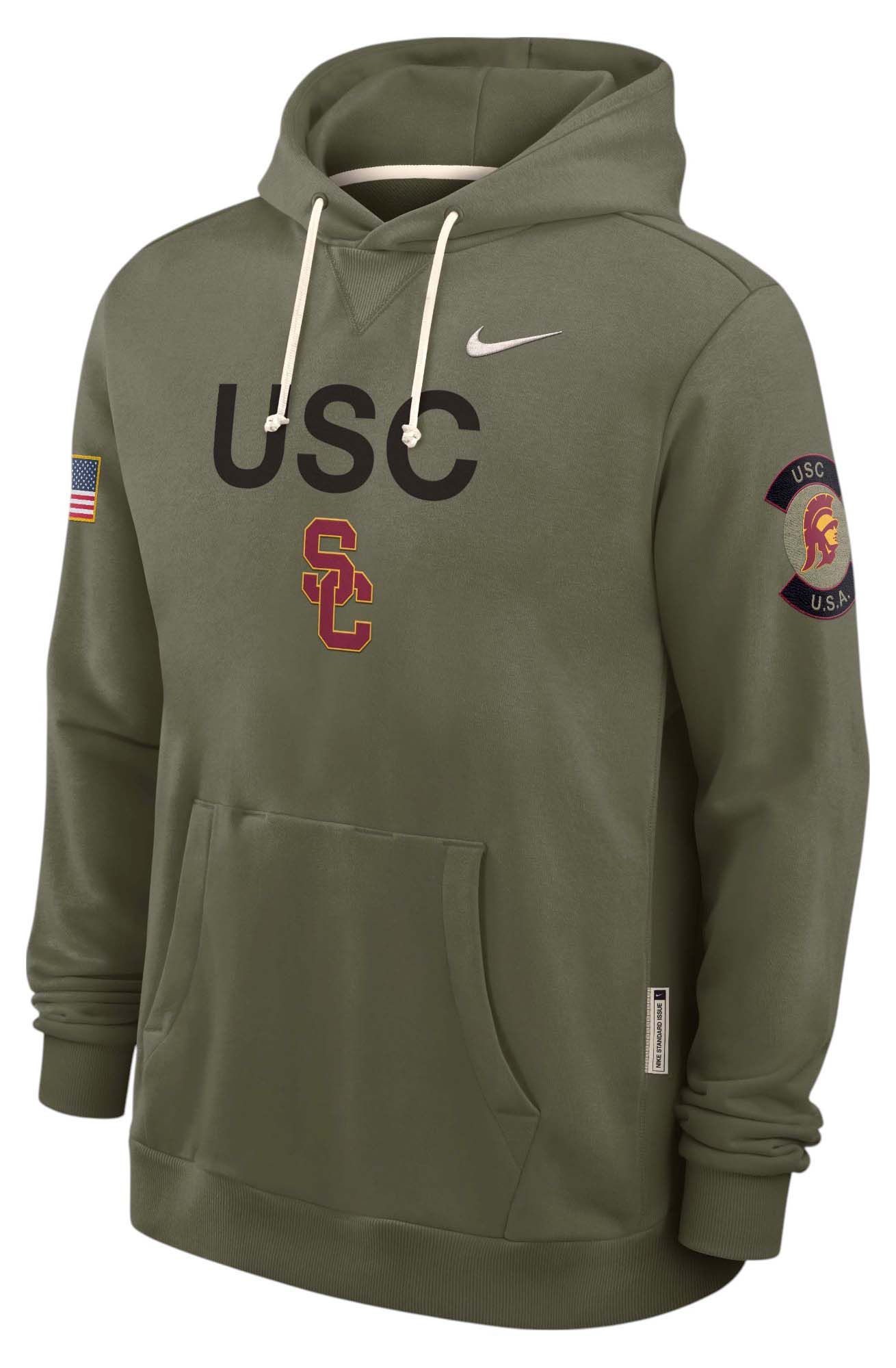 Nike Men's USC Trojans Medium Olive 2025 Military Appreciation Pullover Hoodie product image