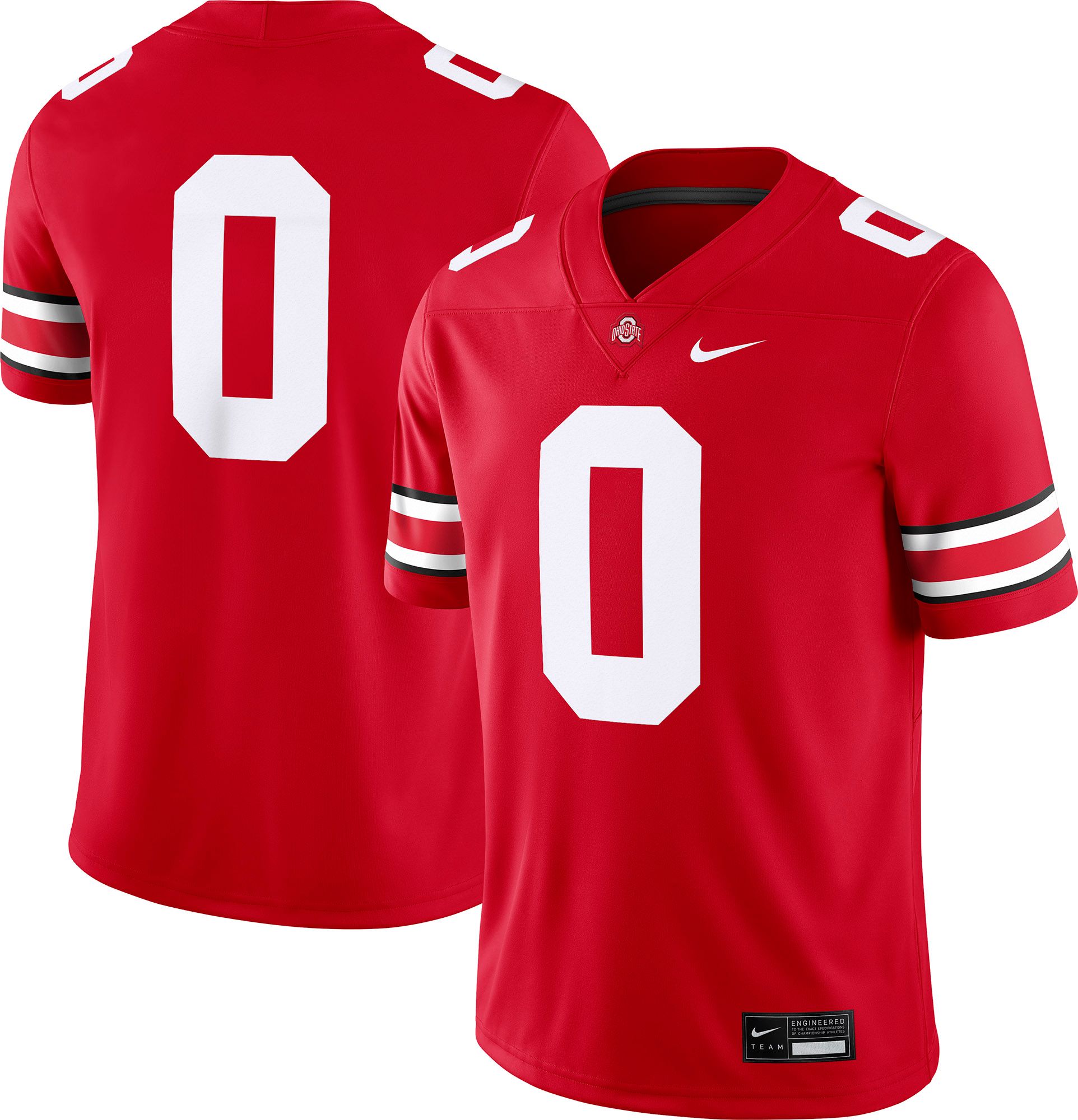 Nike Men's Ohio State Buckeyes Red Replica Block #0 Football Jersey product image