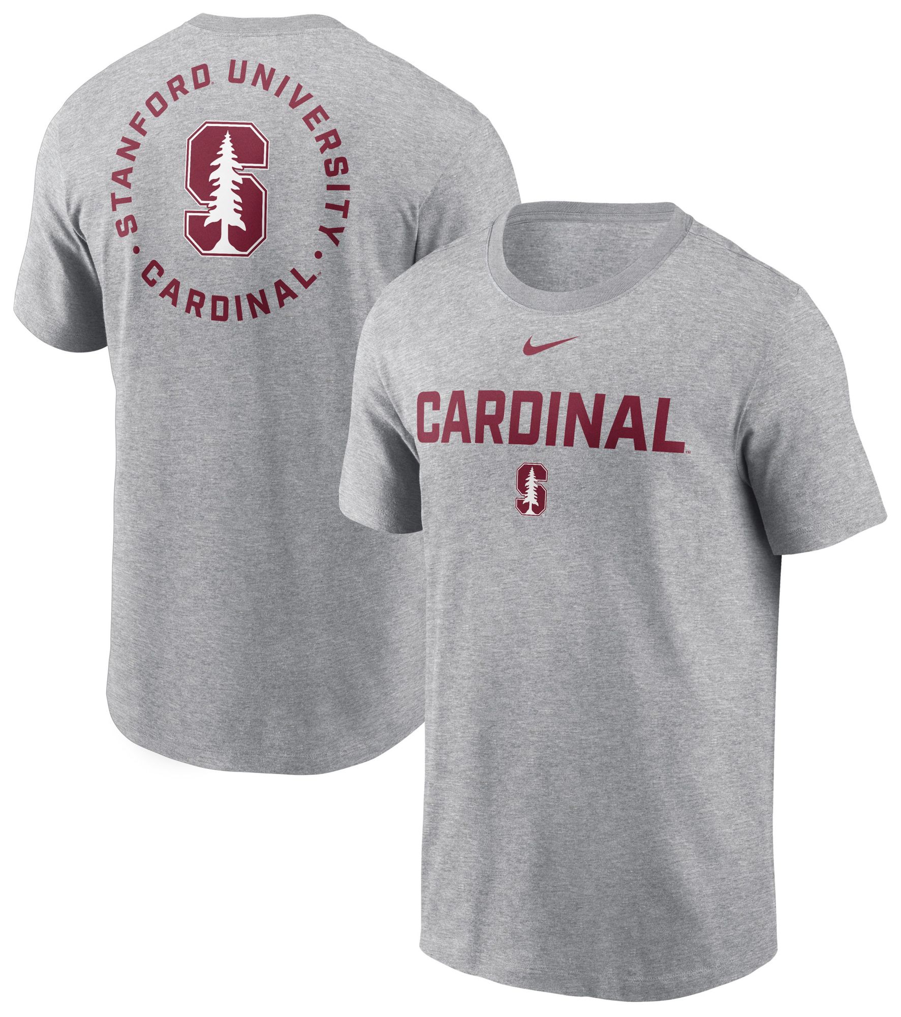 Nike Men's Stanford Cardinal Dark Grey Heather Cotton 2 Sided T-Shirt product image