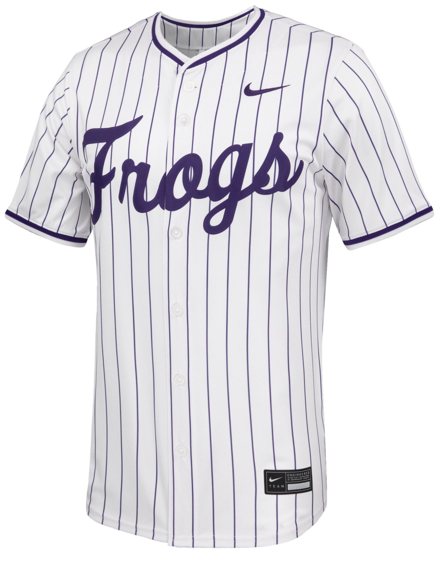 Nike Men's TCU Horned Frogs White Pinstripe Baseball Jersey product image