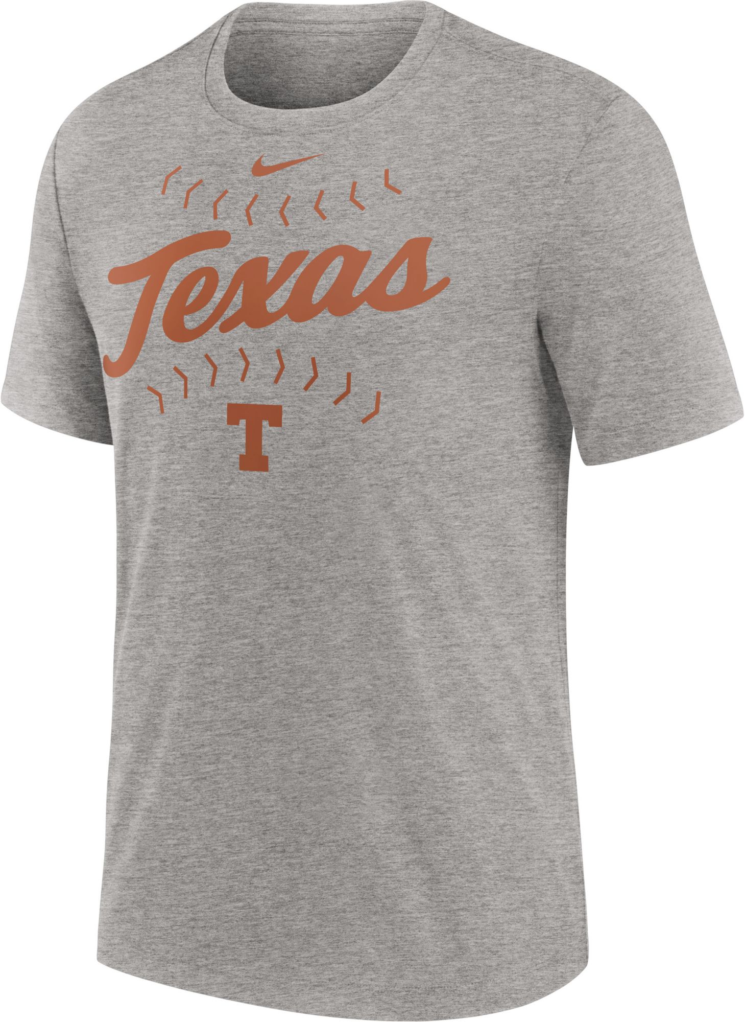 Nike Men's Texas Longhorns Grey Baseball T-Shirt product image