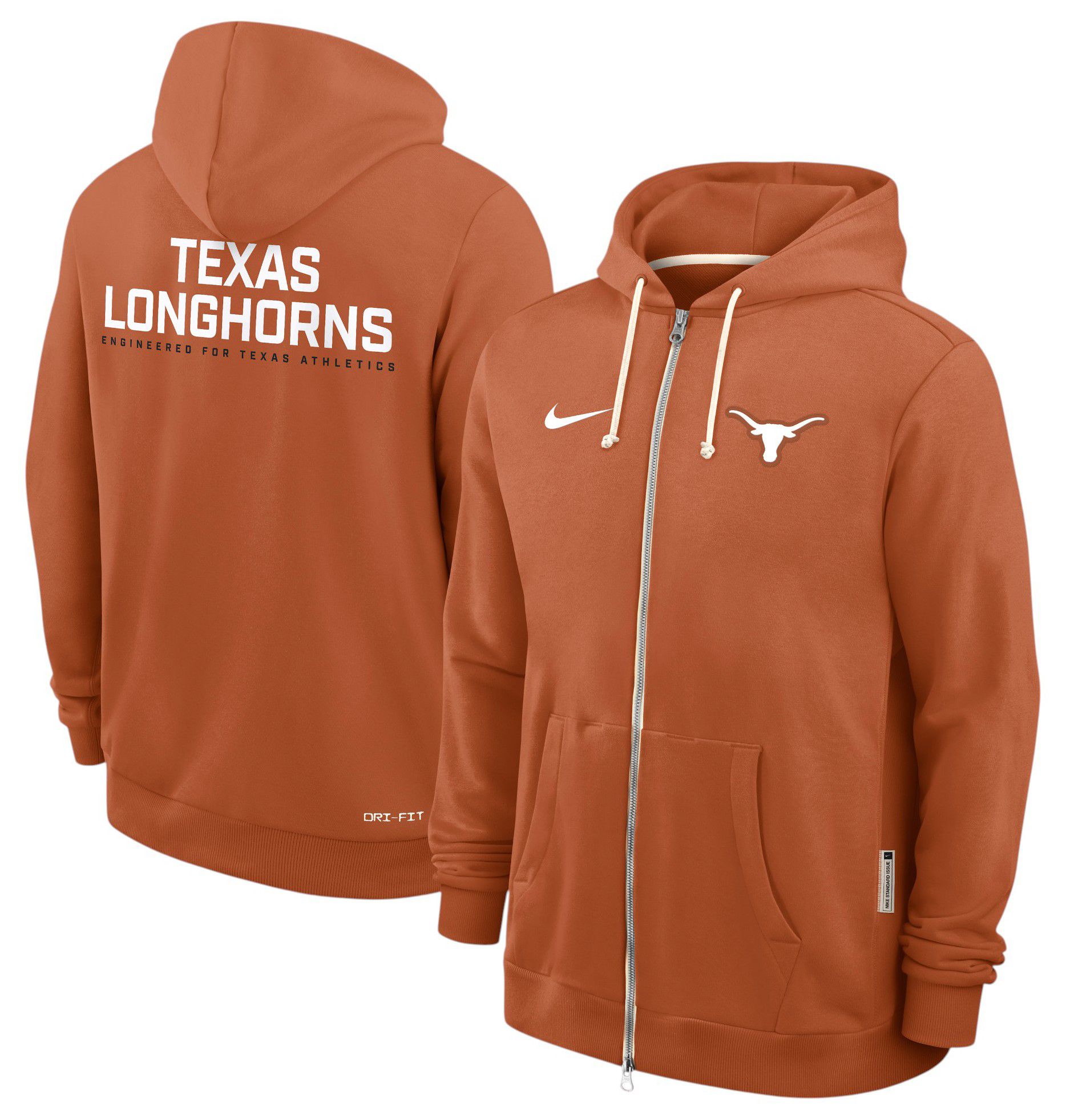Nike Men's Texas Longhorns Desert Orange Dri-FIT Sideline Full-Zip Hoodie product image