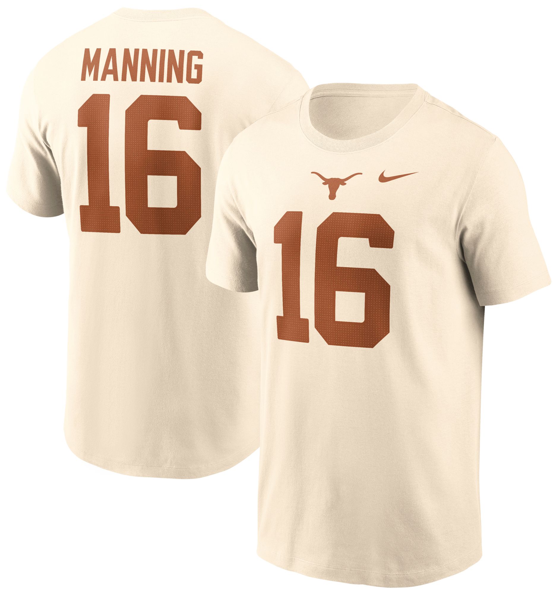 Nike Men's Texas Longhorns Arch Manning #16 Ivory T-Shirt product image