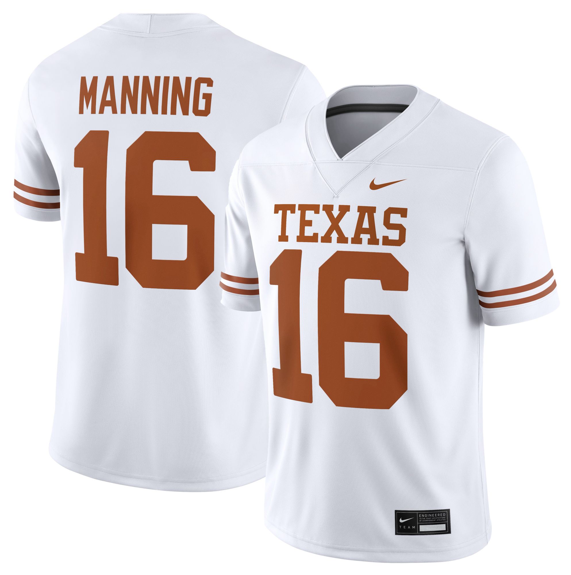 Nike Men's Texas Longhorns Arch Manning #16 White Replica Jersey product image