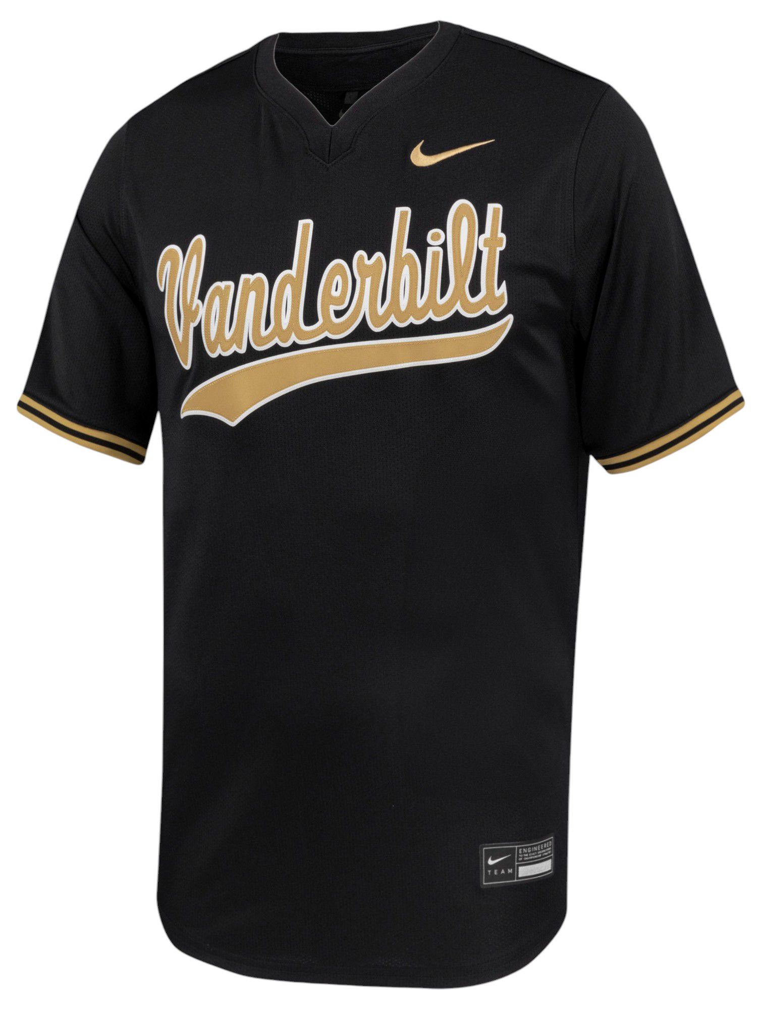 Nike Men's Vanderbilt Commodores Black Full Button Replica Road Baseball Jersey product image