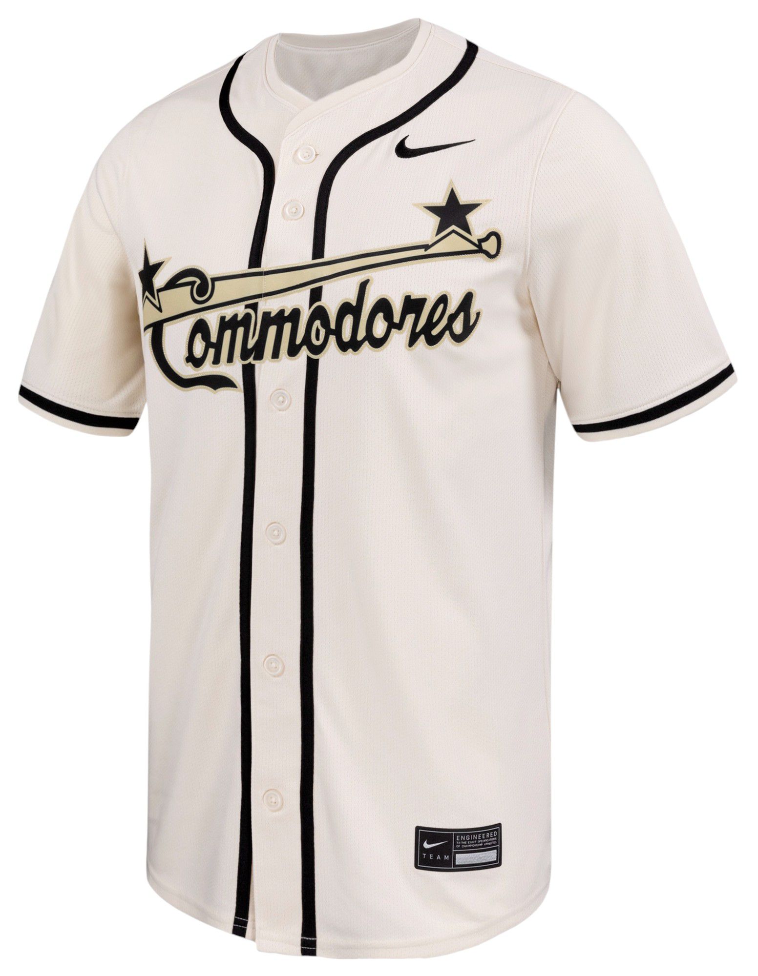Nike Men's Vanderbilt Commodores Natural Full Button Replica Alternate Baseball Jersey product image