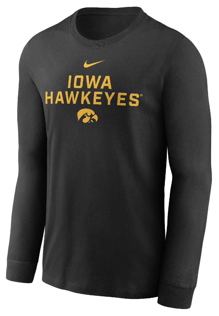 Nike Men's Iowa Hawkeyes Team Issued Dri-FIT Black Long Sleeve T-Shirt product image