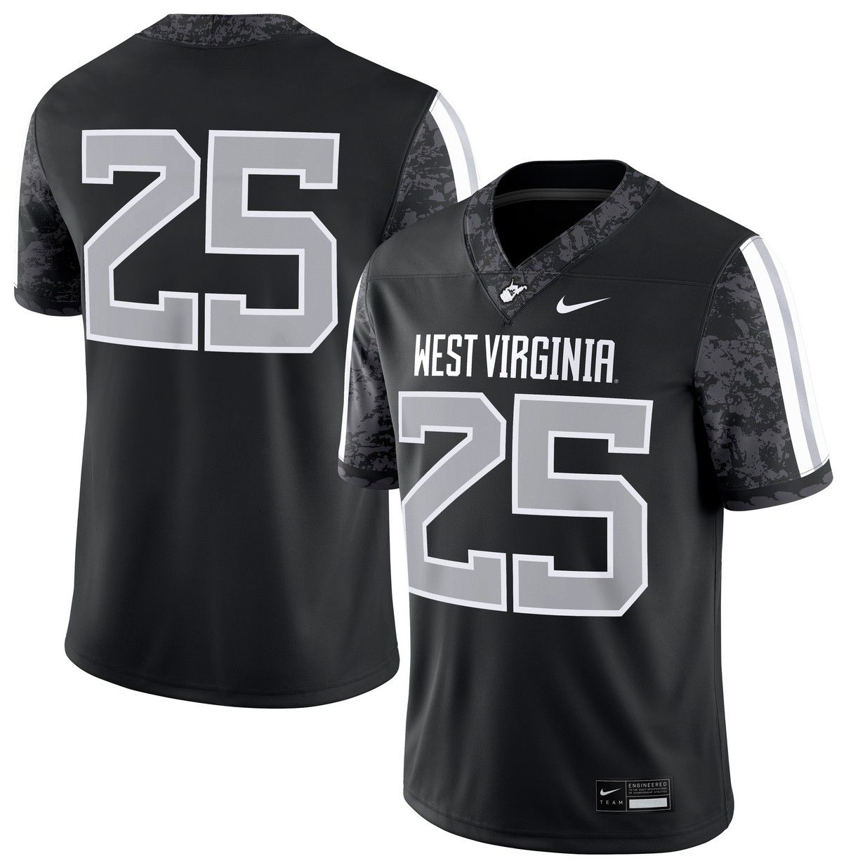 Nike Men's West Virginia Mountaineers #25 Black Replica Alternate Football Jersey product image