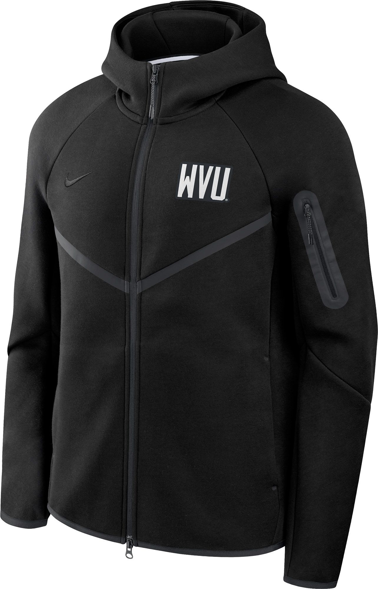 Nike Men's West Virginia Mountaineers Black Tech Fleece Full-Zip Hoodie product image