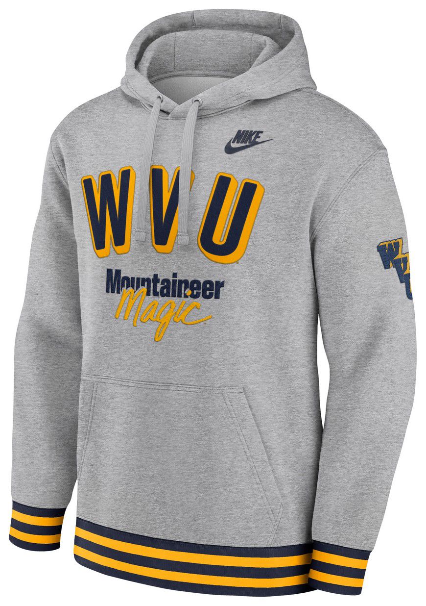 Nike Men's West Virginia Mountaineers Dark Grey Heather Legacy Retro Hoodie product image