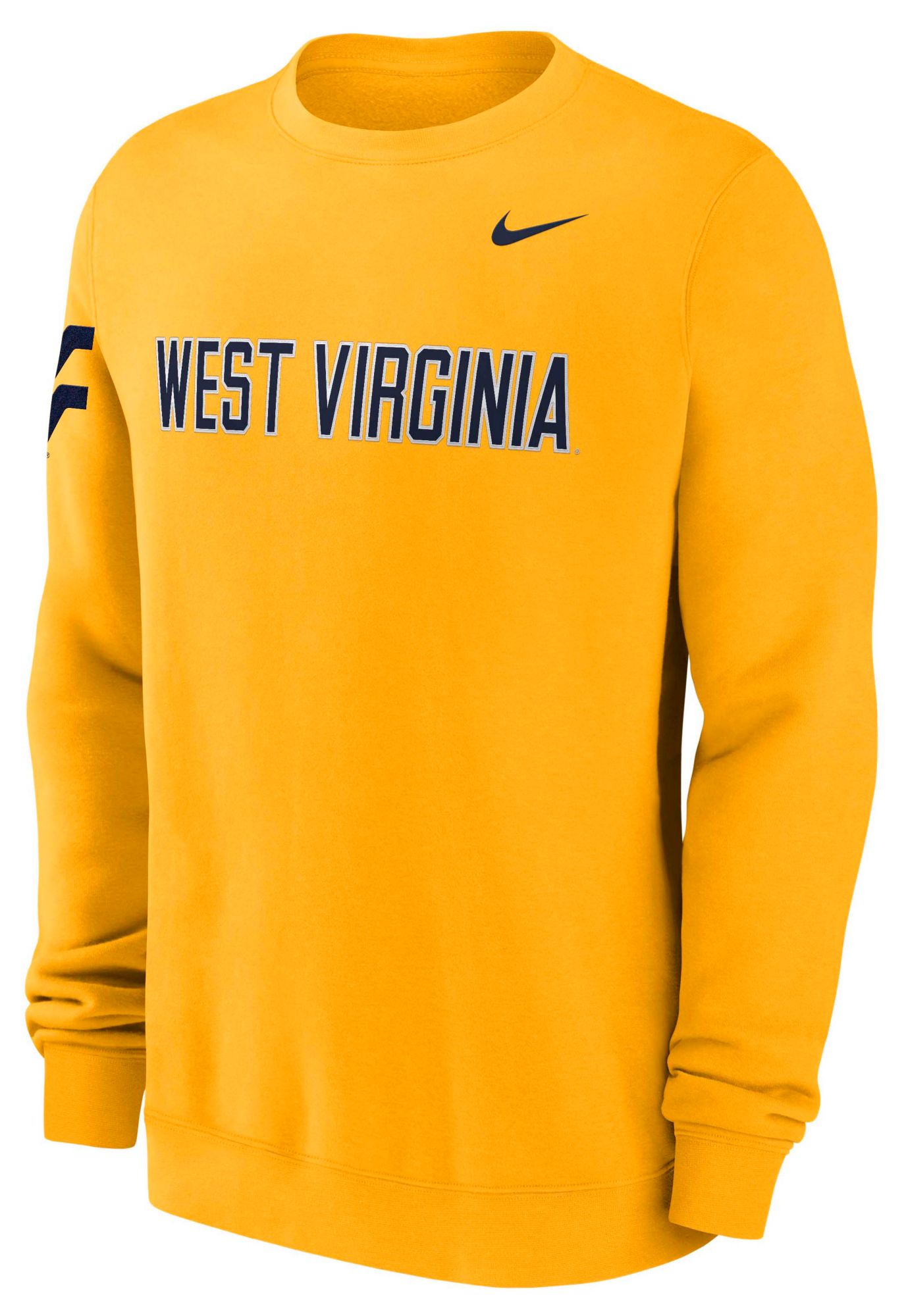 Nike Men's West Virginia Mountaineers University Gold Fleece Club Crewneck Sweatshirt product image
