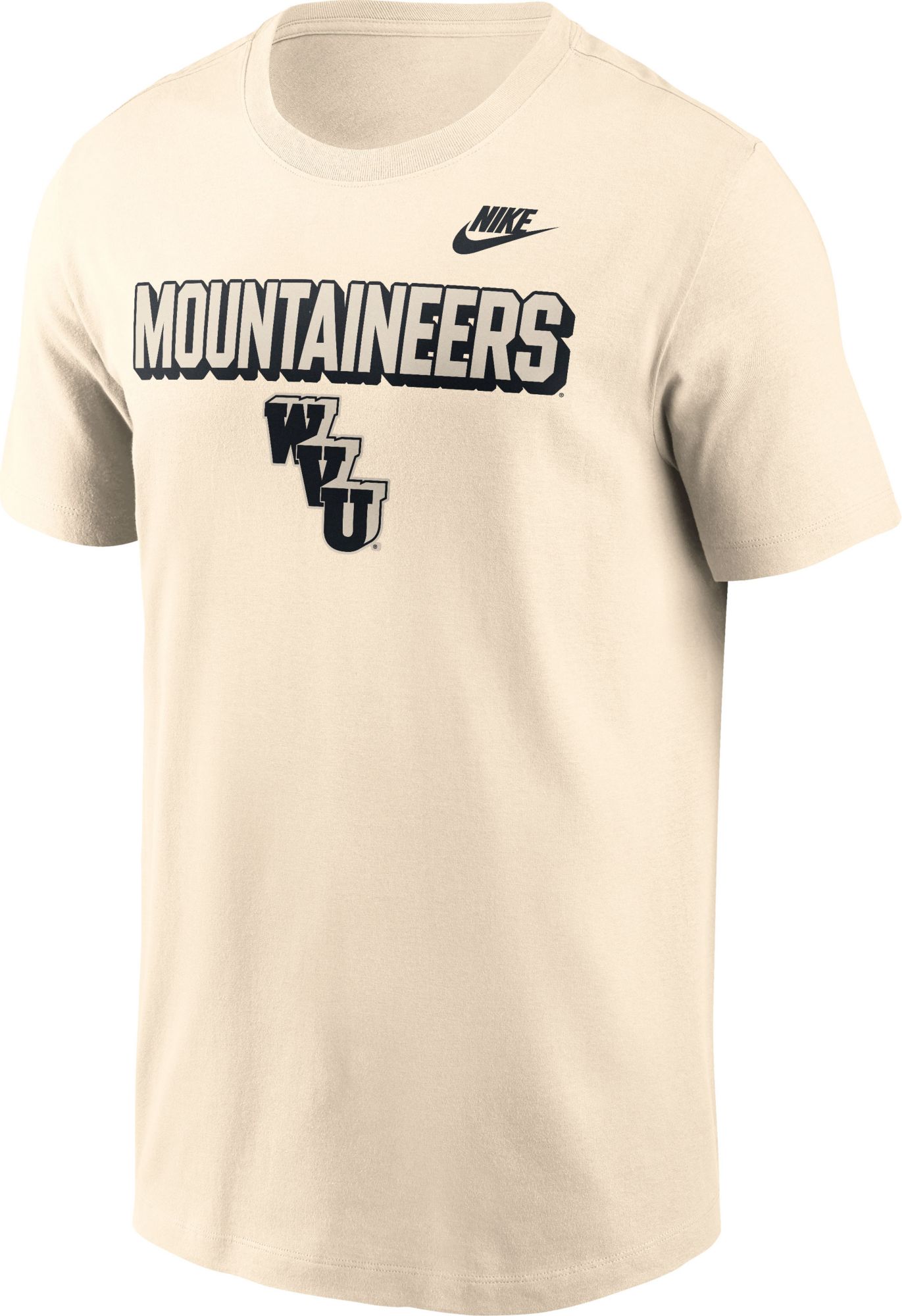 Nike Men's West Virginia Mountaineers Natural Pinwheel Lockup Short Sleeve T-Shirt product image