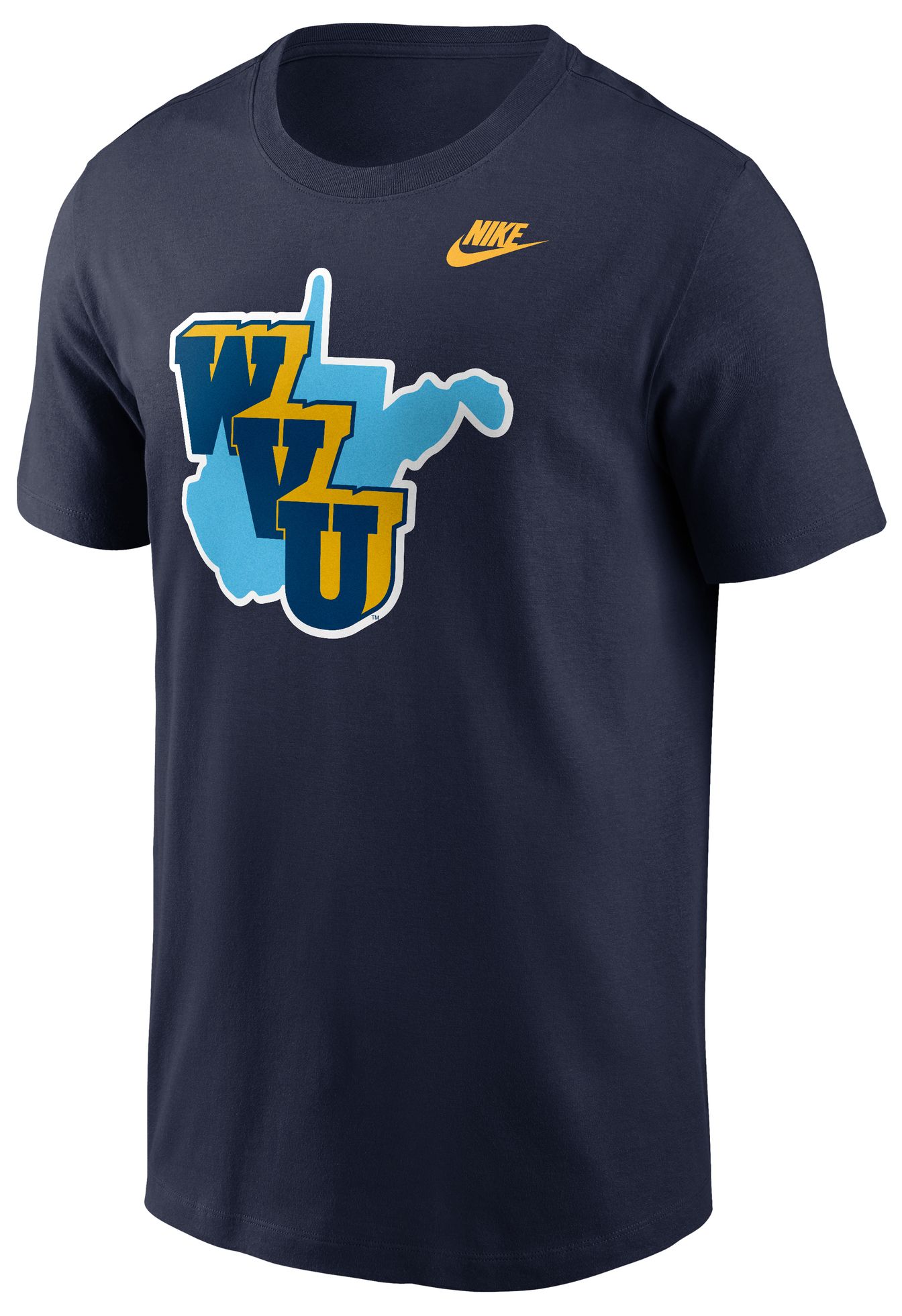 Nike Men's West Virginia Mountaineers Navy Core Cotton Throwback Short Sleeve T-Shirt product image