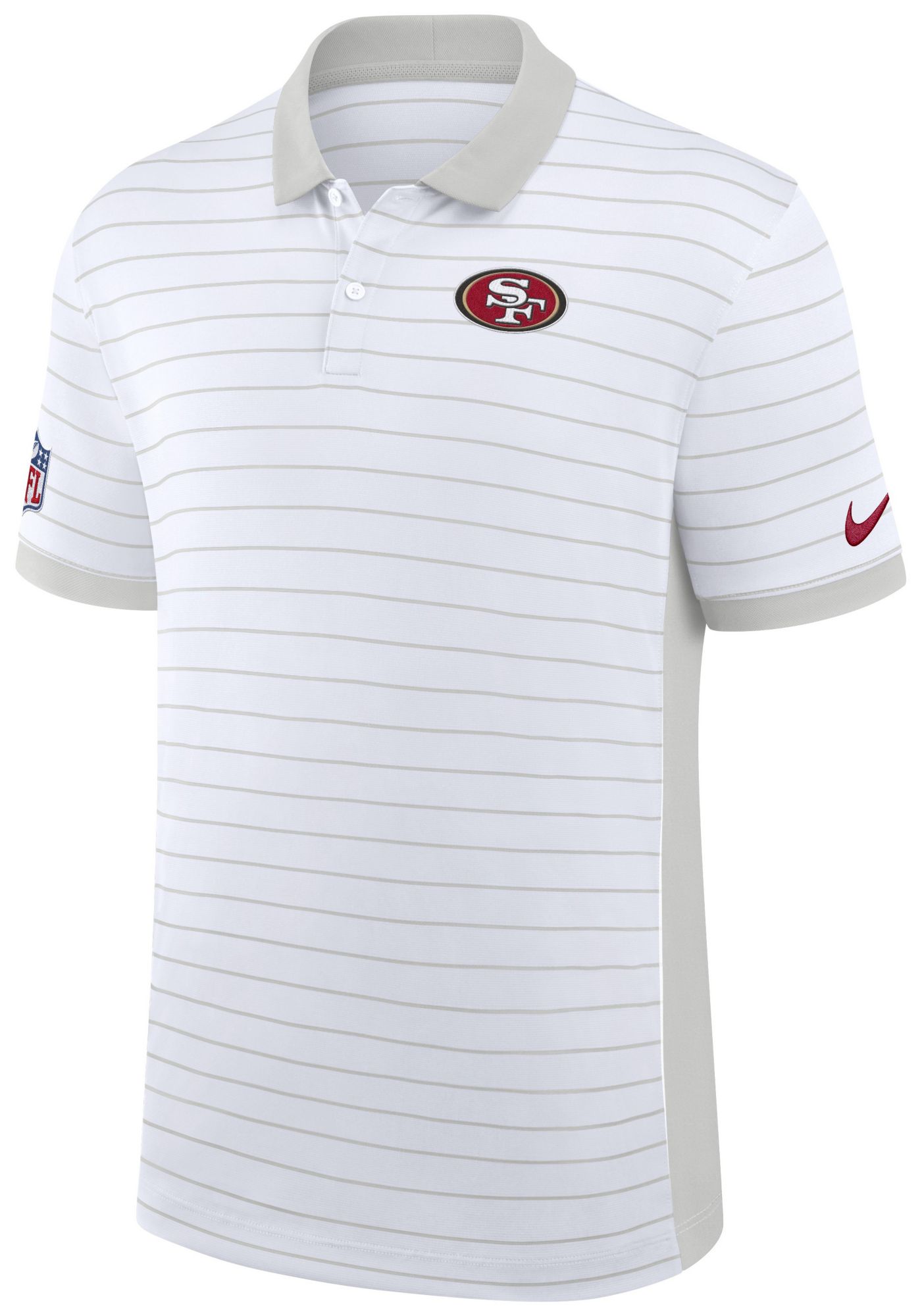 Nike Men's San Francisco 49ers White Dri-FIT Victory Striped Polo product image