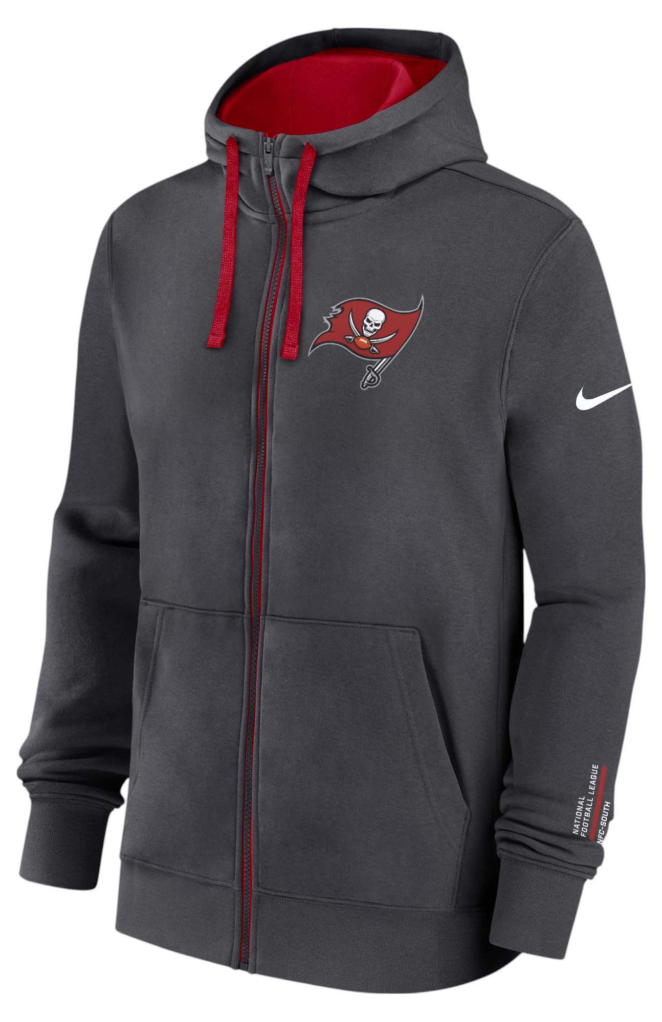 Nike Men's Tampa Bay Buccaneers Anthracite Club Fleece Full-Zip Hoodie product image