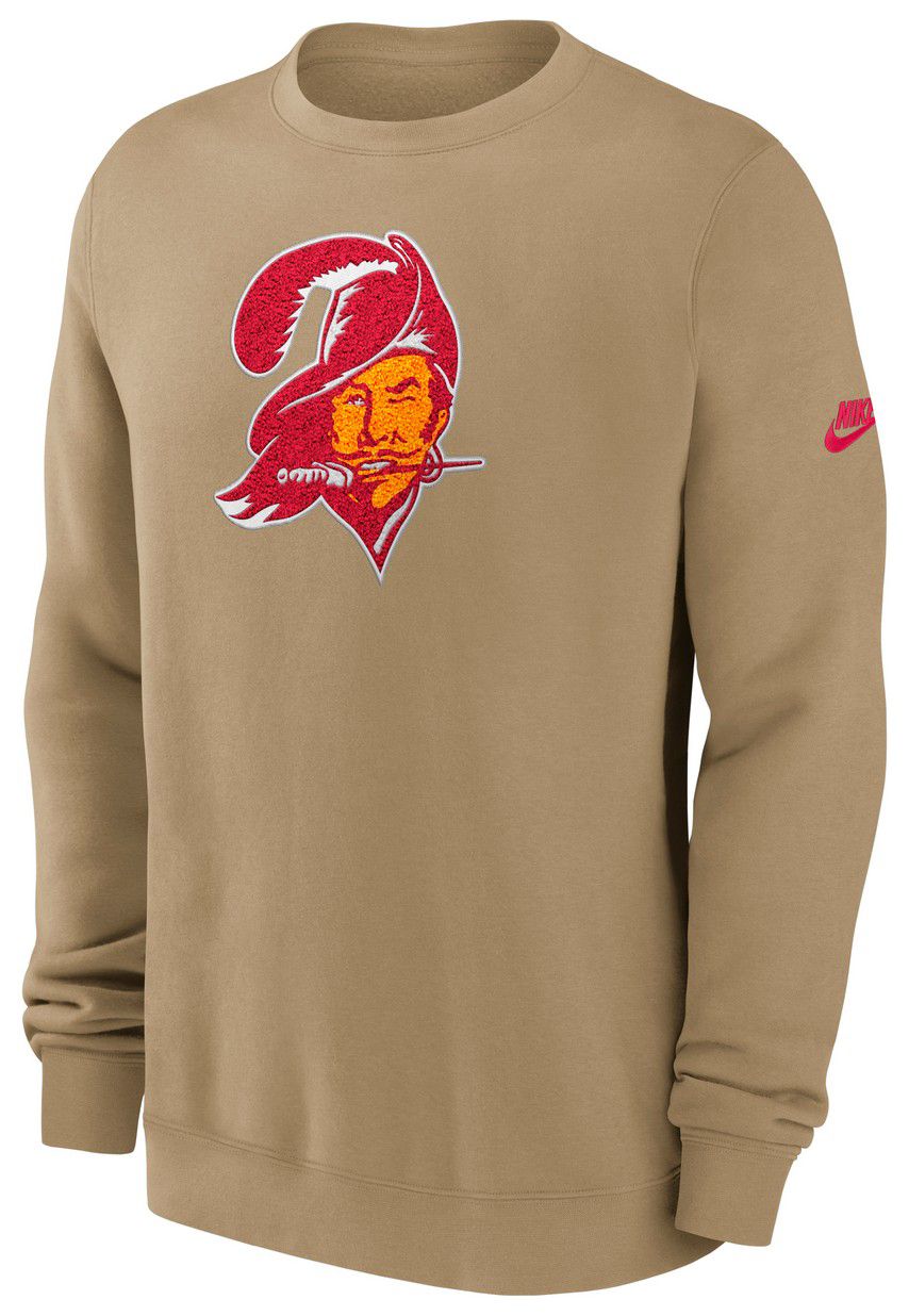 Nike Men's Tampa Bay Buccaneers Parachute Beige Rewind Club Fleece Crew Pullover Sweatshirt product image