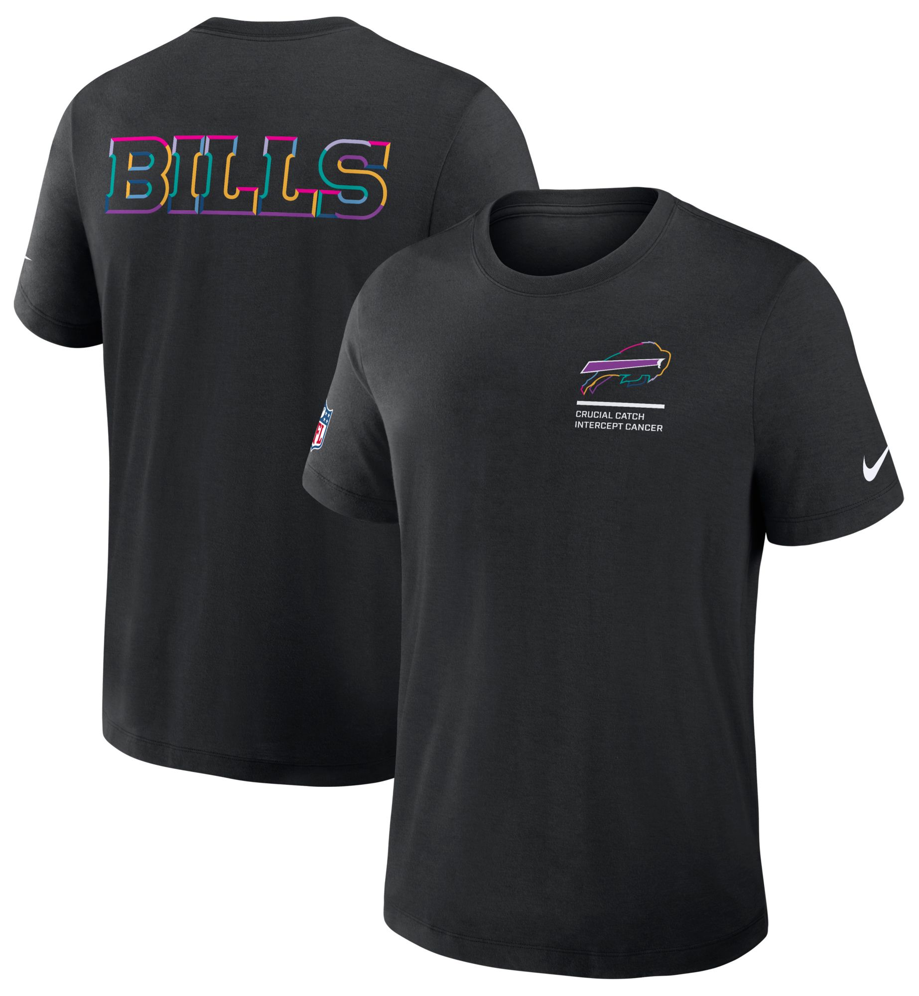Nike Men's Buffalo Bills Crucial Catch Black Triblend Dri-FIT T-Shirt product image