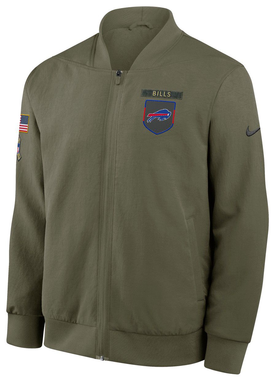 Nike Men's Buffalo Bills Salute To Service 2025 Olive Full-Zip Bomber Jacket product image