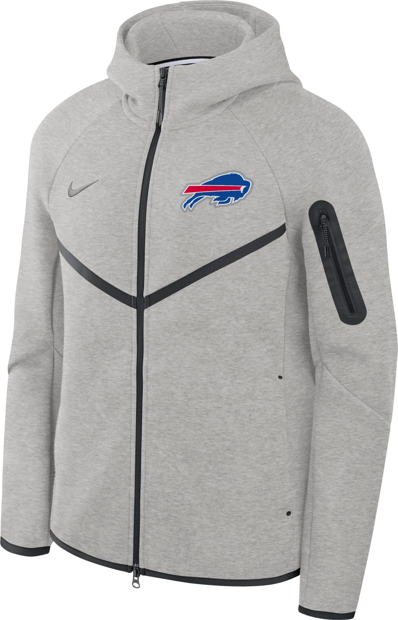 Nike Men's Buffalo Bills Dark Grey Heather Tech Fleece Full-Zip Windrunner Hoodie product image