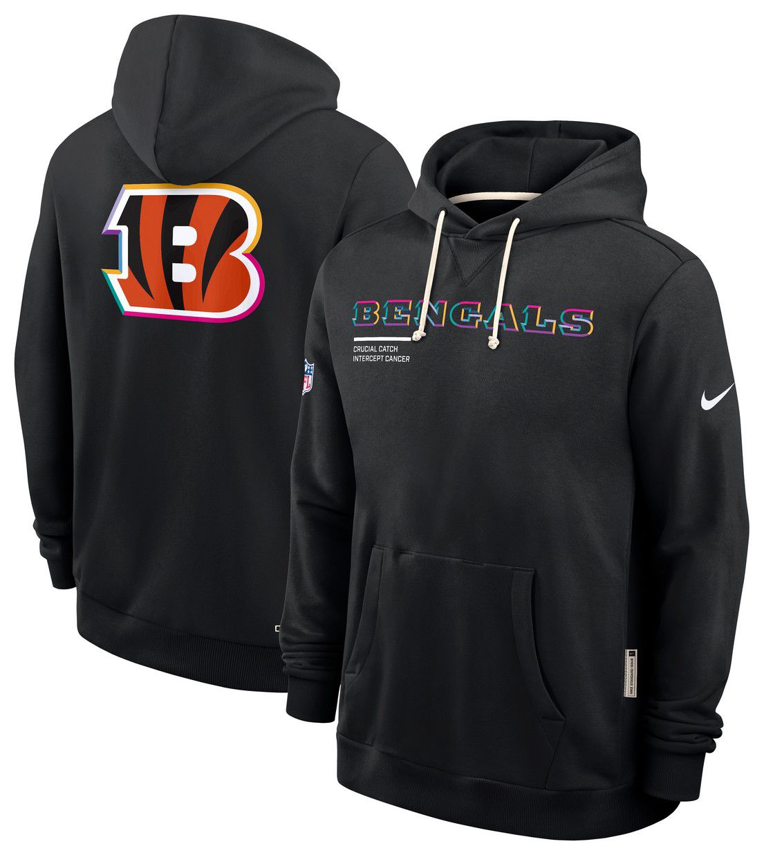 Nike Men's Cincinnati Bengals Crucial Catch Black Sideline Standard Issue Dri-FIT Hoodie product image