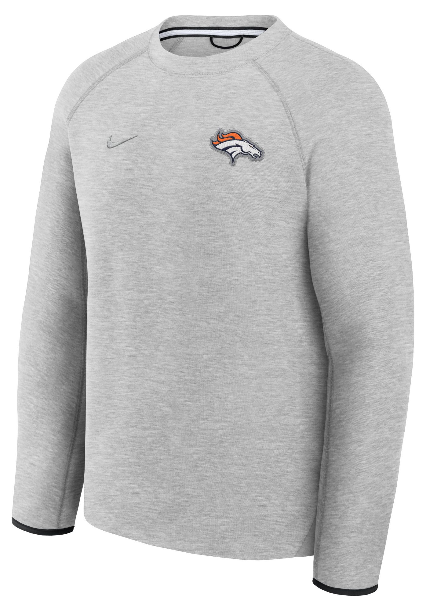 Nike Men's Denver Broncos Dark Grey Heather Tech Fleece Crewneck Sweatshirt product image