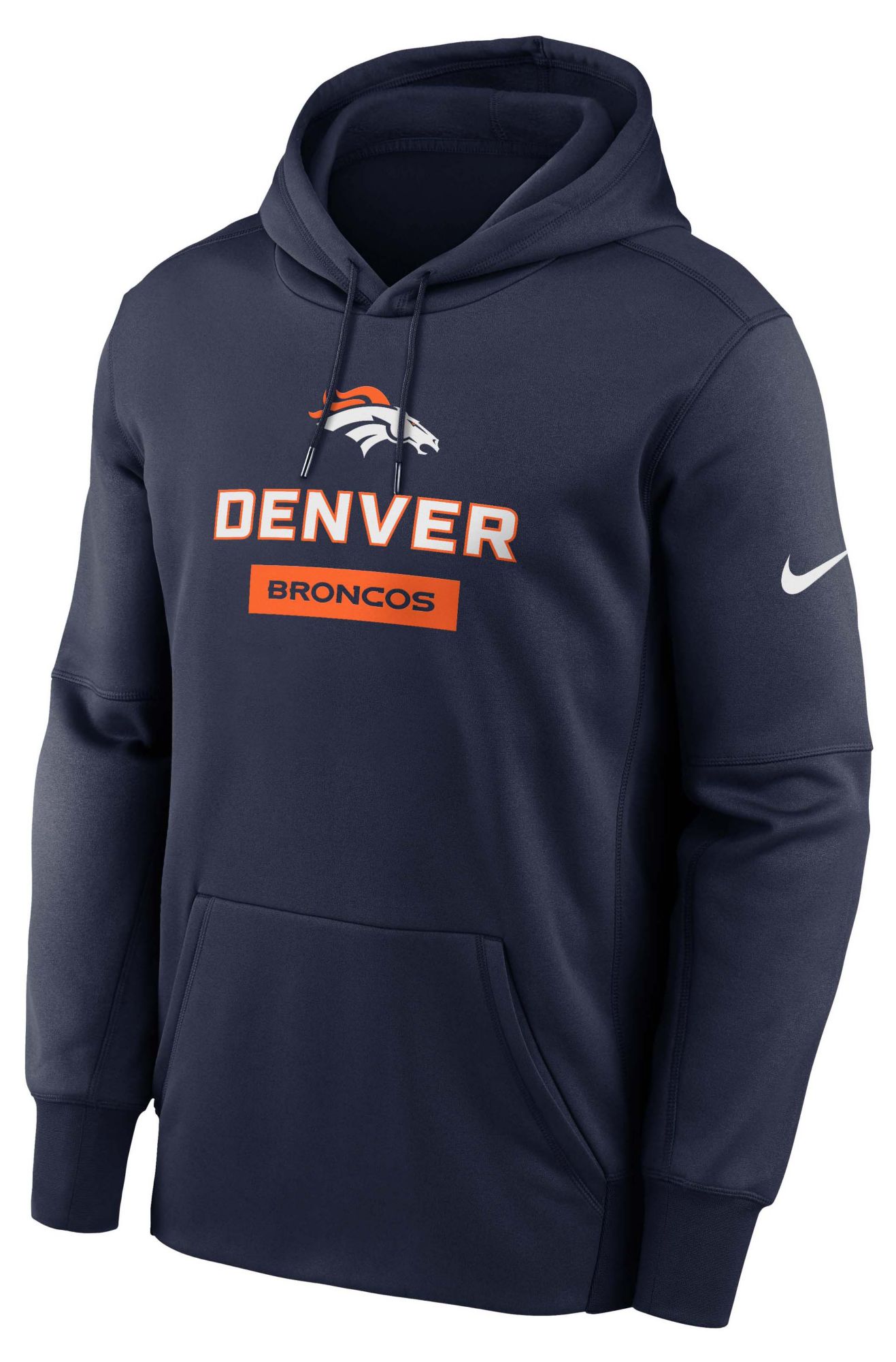 Nike Men's Denver Broncos College Navy Therma Pullover Hoodie product image