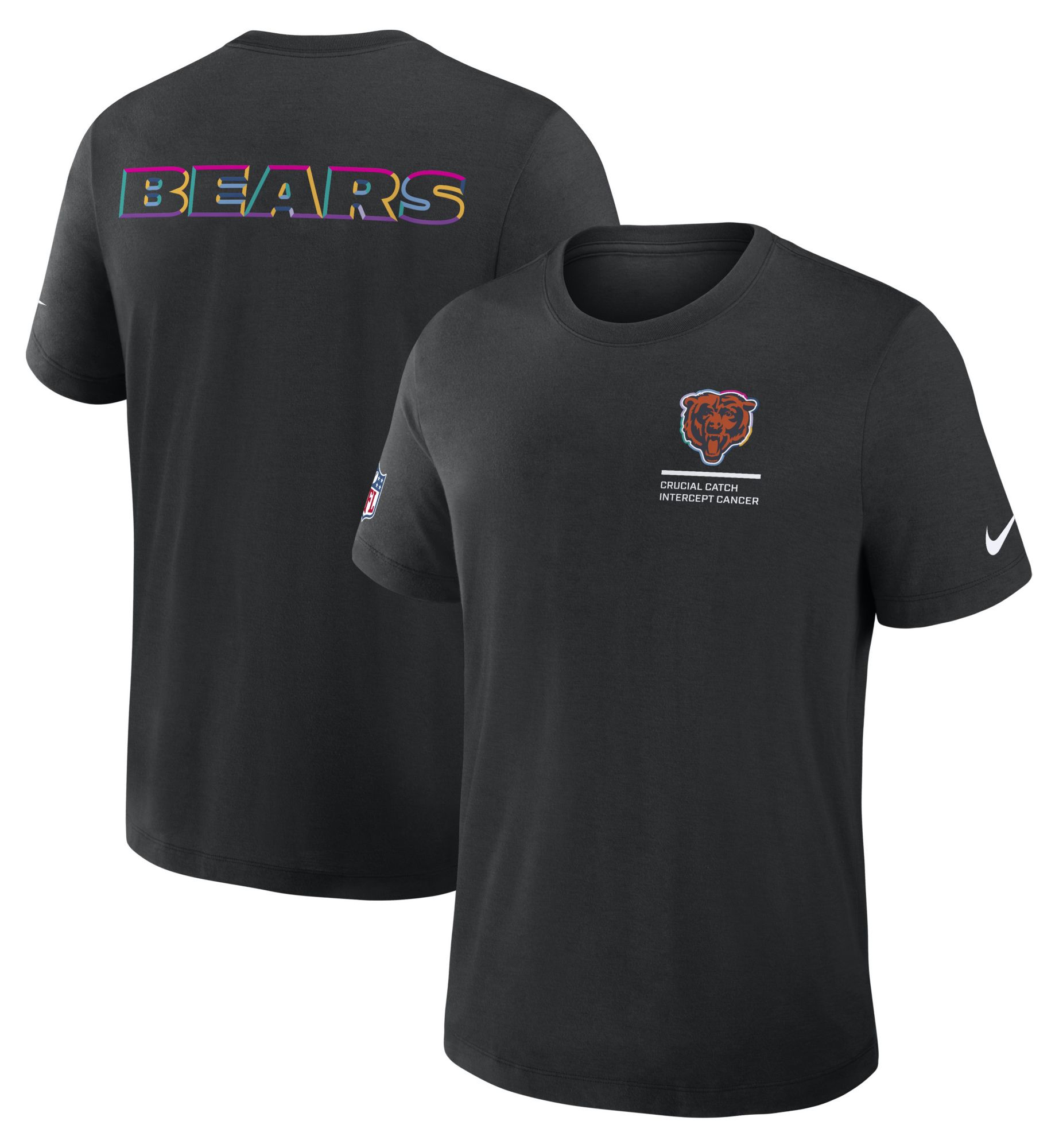 Nike Men's Chicago Bears Crucial Catch Black Triblend Dri-FIT T-Shirt product image