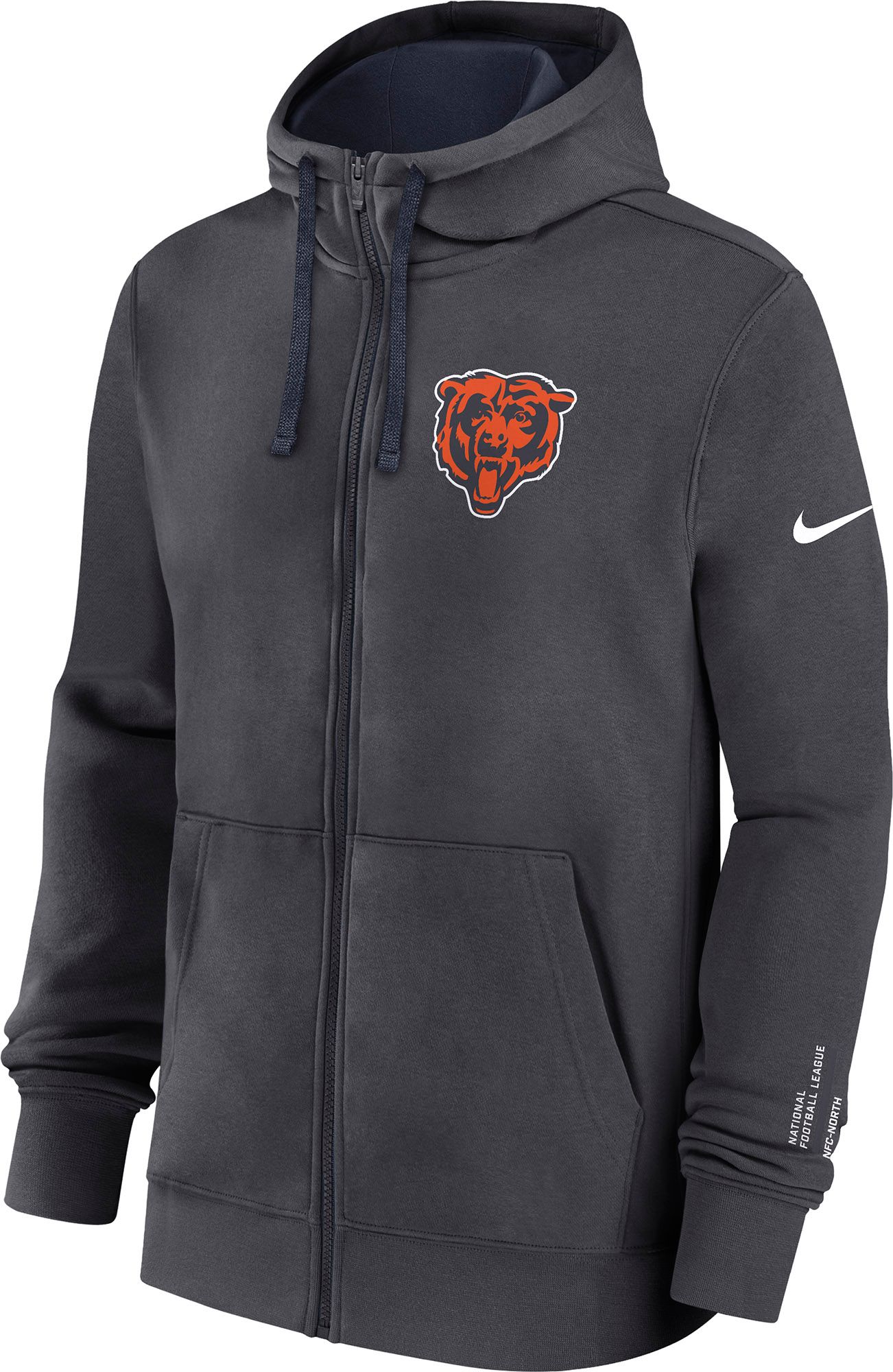 Nike Men's Chicago Bears Anthracite Club Full-Zip Hoodie product image