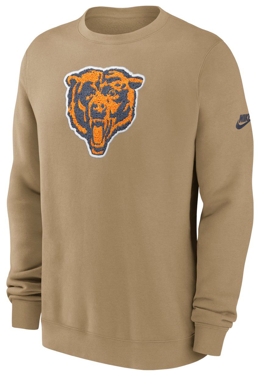 Nike Men's Chicago Bears Parachute Beige Rewind Club Fleece Crew Pullover Sweatshirt product image