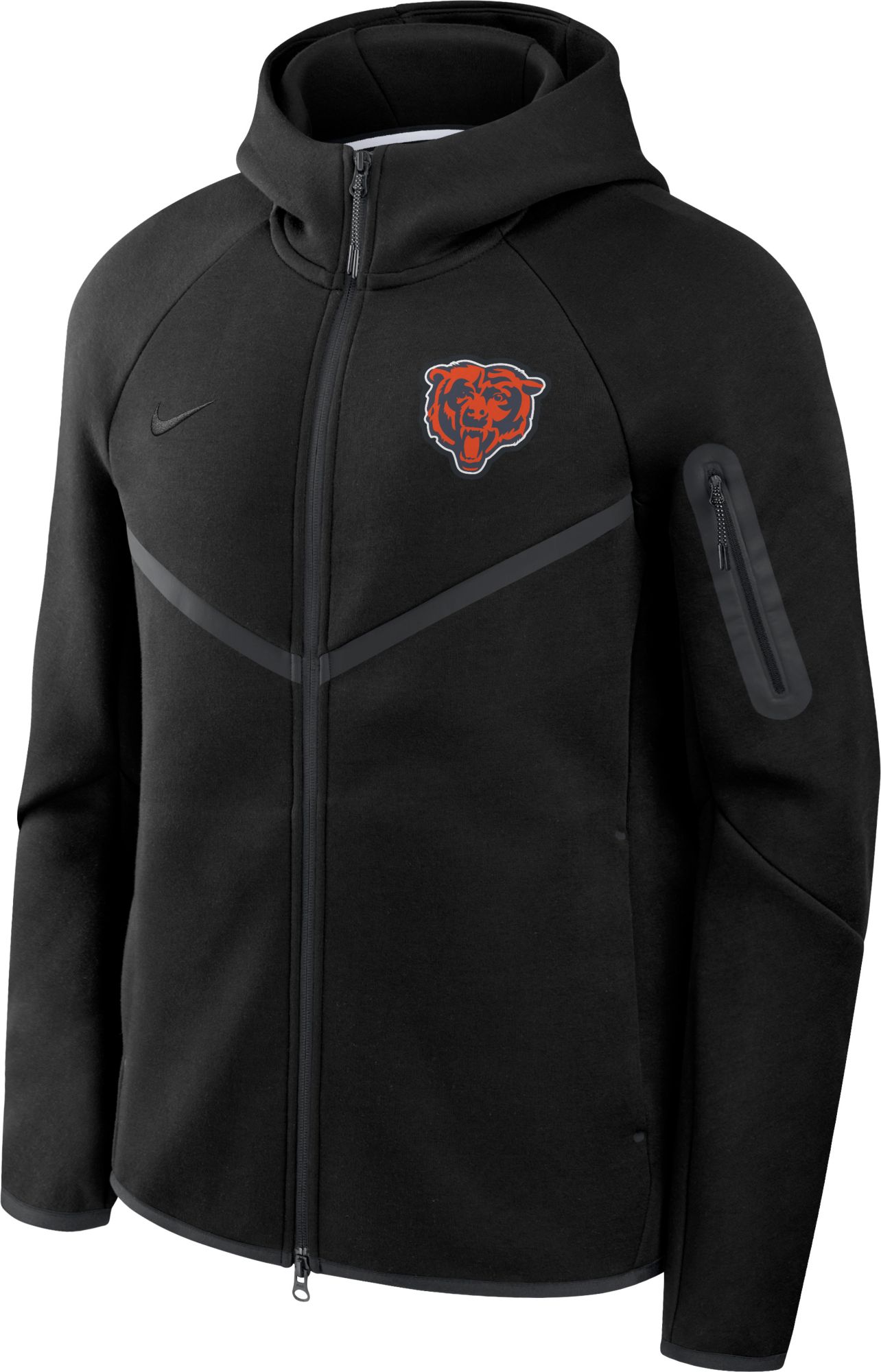 Nike Men's Chicago Bears Black Tech Fleece Full-Zip Windrunner Hoodie product image