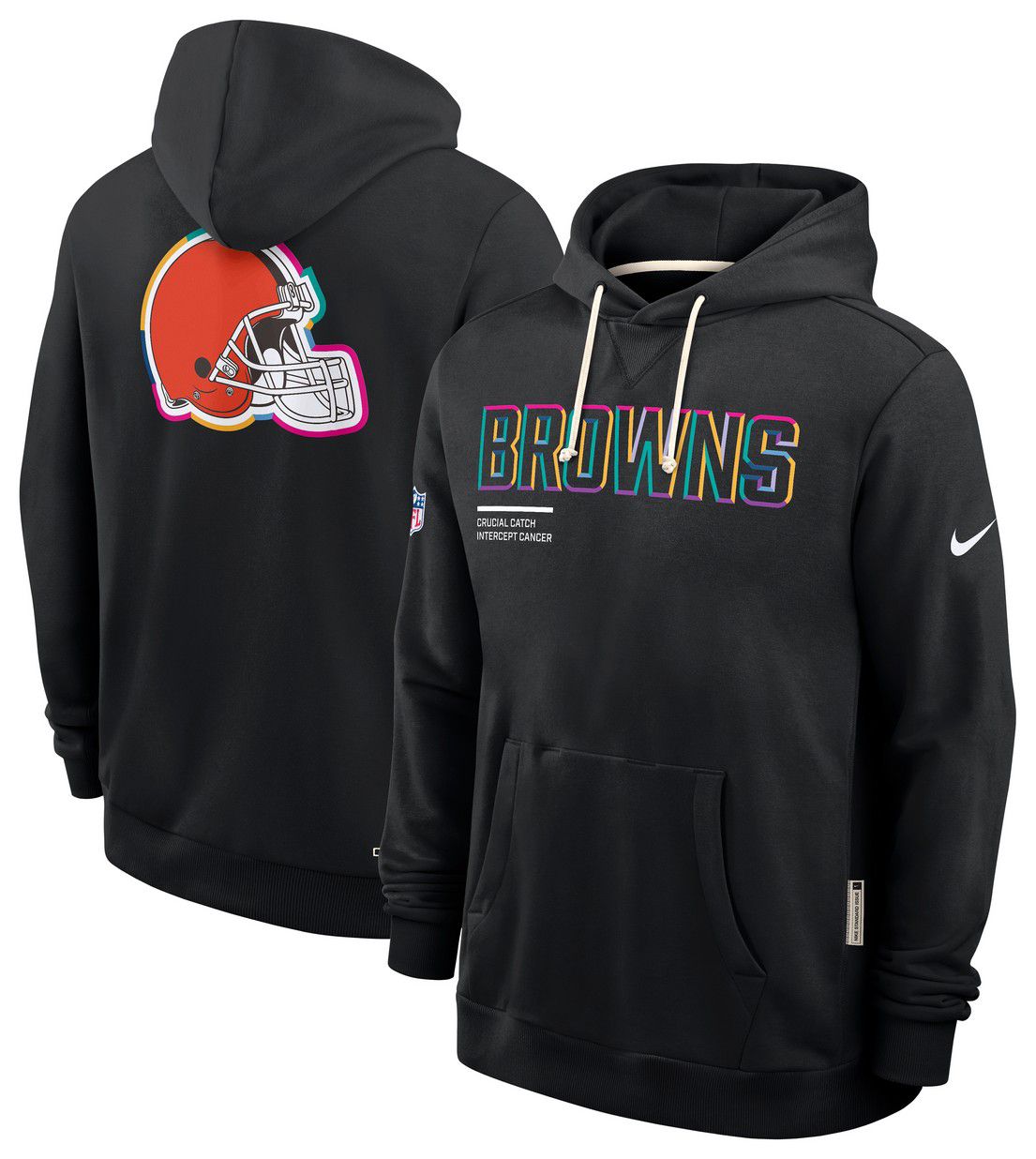 Nike Men's Cleveland Browns Crucial Catch Black Sideline Standard Issue Dri-FIT Hoodie product image