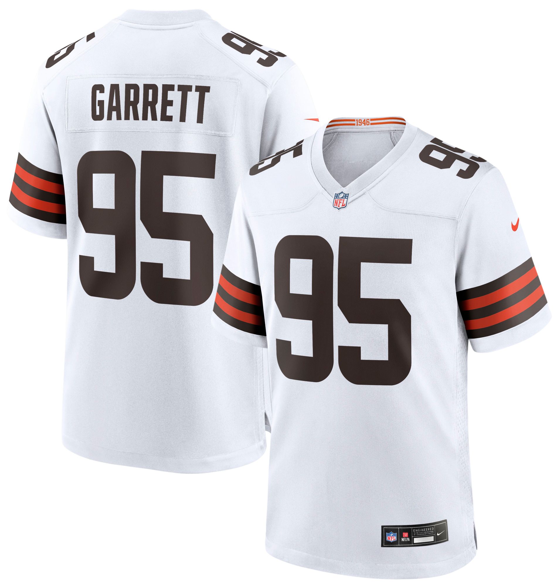 Nike Men's Cleveland Browns Myles Garrett #95 White Game Jersey product image