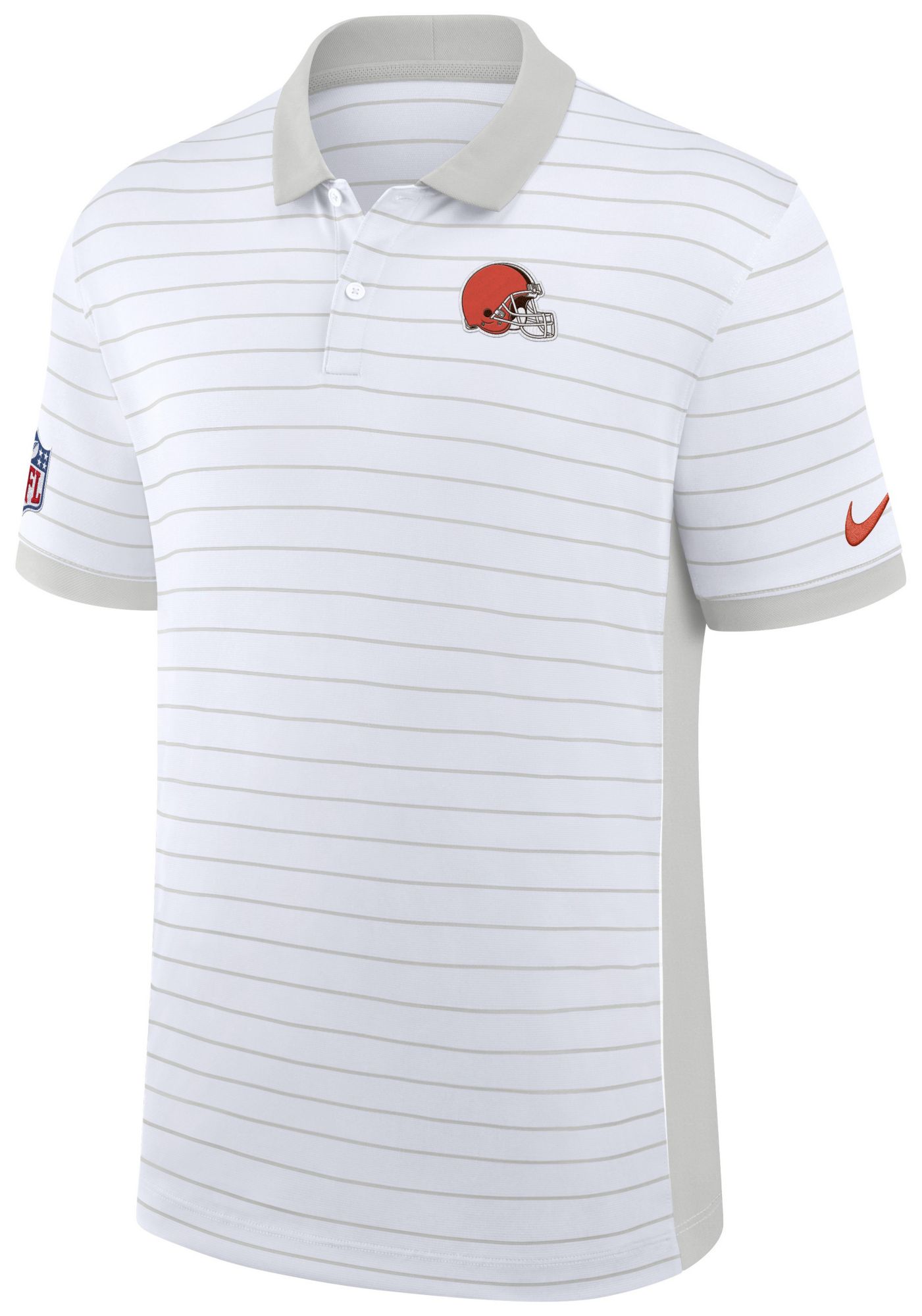 Nike Men's Cleveland Browns White Dri-FIT Victory Striped Polo product image