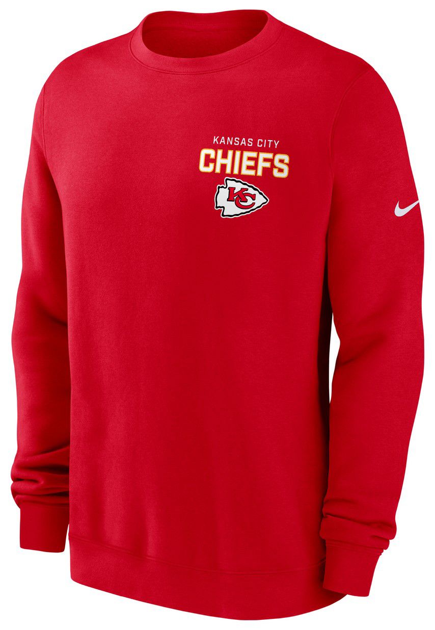 Nike Men's Kansas City Chiefs University Red Club Fleece Crew Pullover Sweatshirt product image