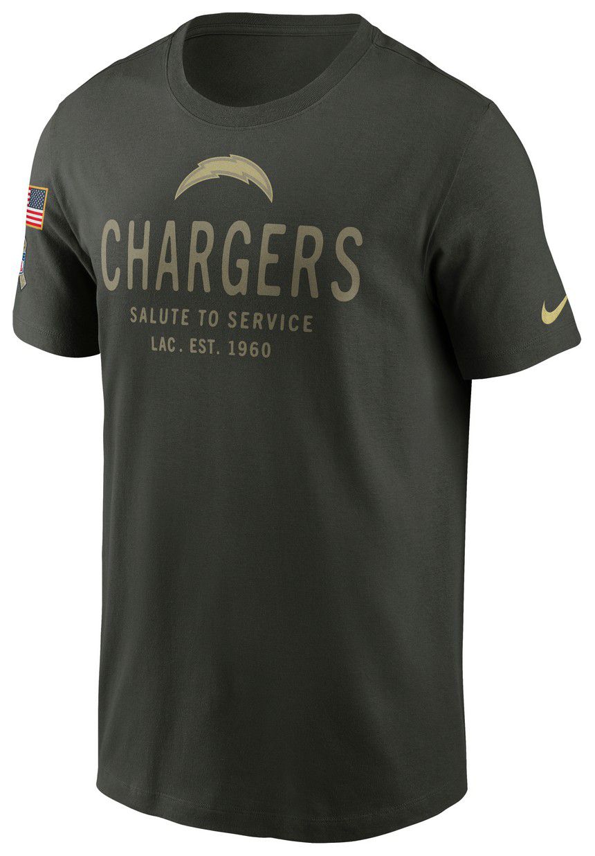 Nike Men's Los Angeles Chargers Salute To Service 2025 Sequoia Dri-FIT T-Shirt product image