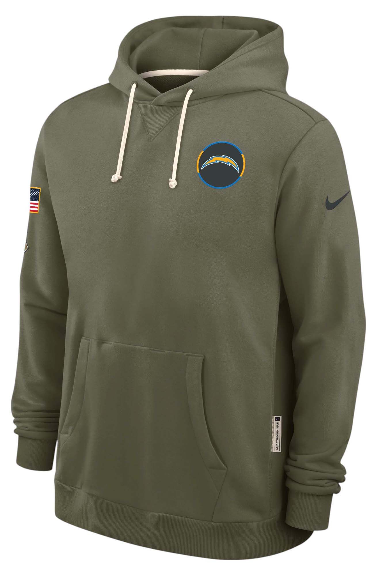 Nike Men's Los Angeles Chargers Salute To Service 2025 Olive Standard Issue Dri-FIT Pullover Hoodie product image