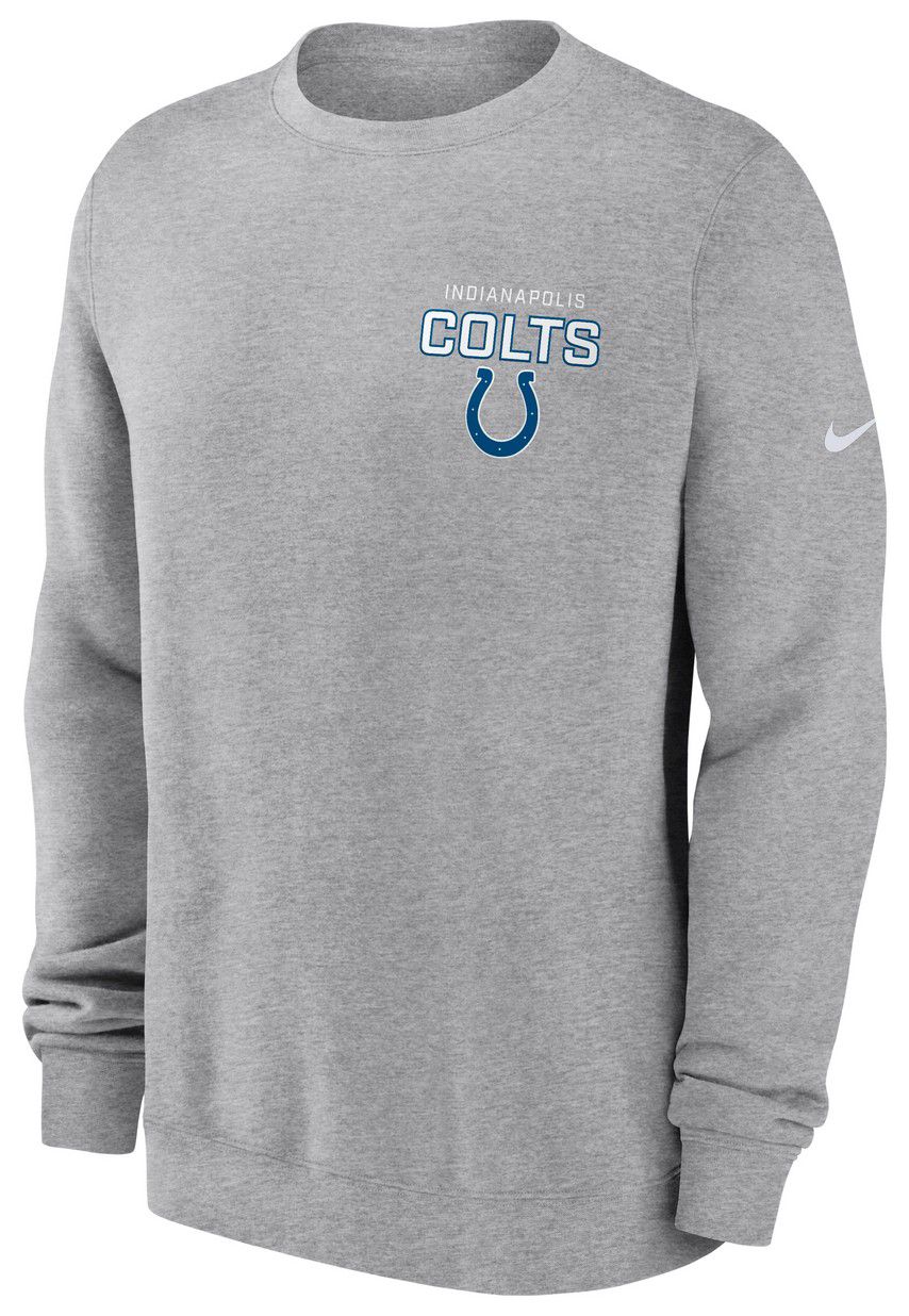 Nike Men's Indianapolis Colts Dark Grey Heather Club Fleece Crew Pullover Sweatshirt product image