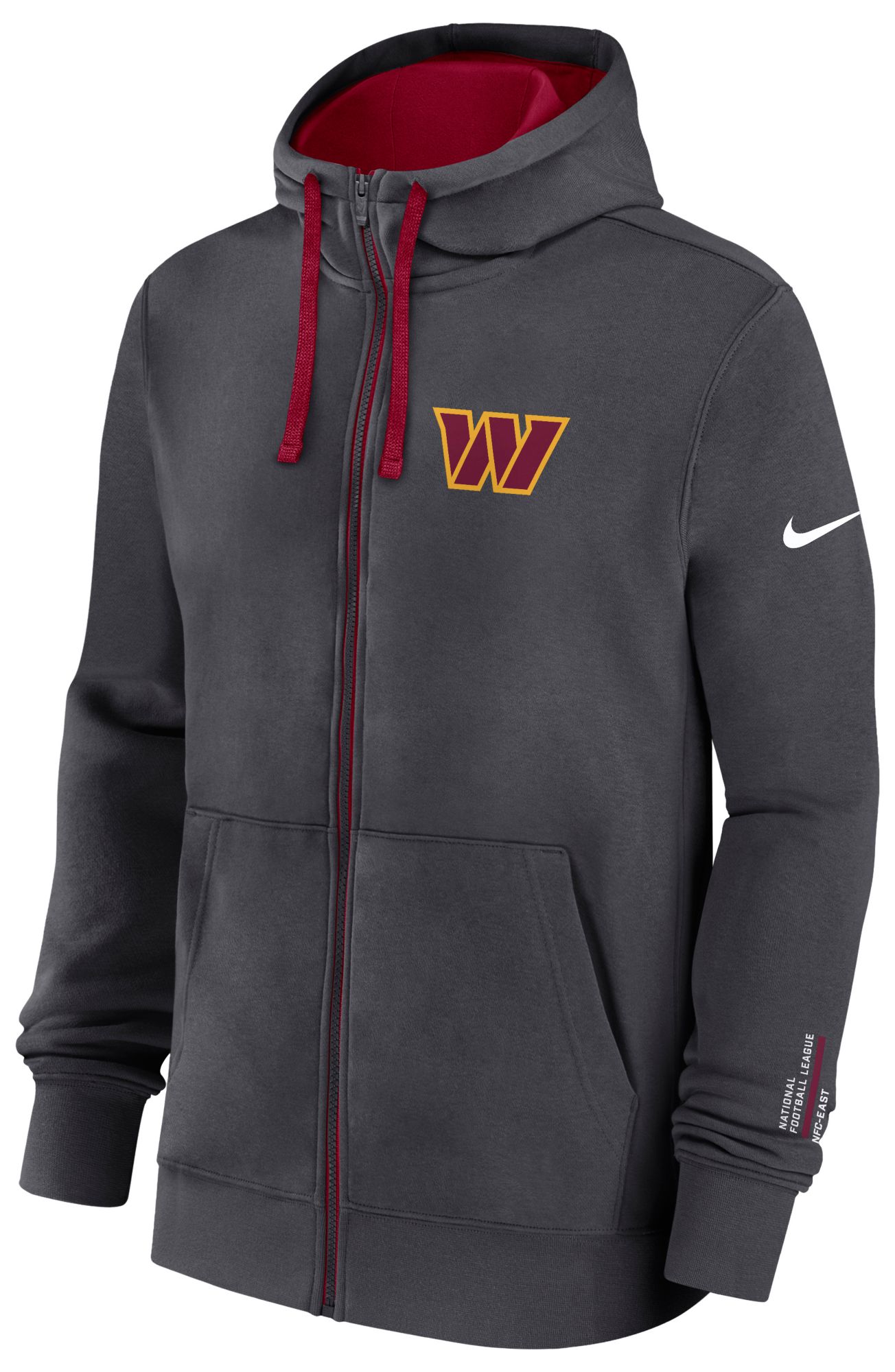 Nike Men's Washington Commanders Anthracite Club Full-Zip Hoodie product image