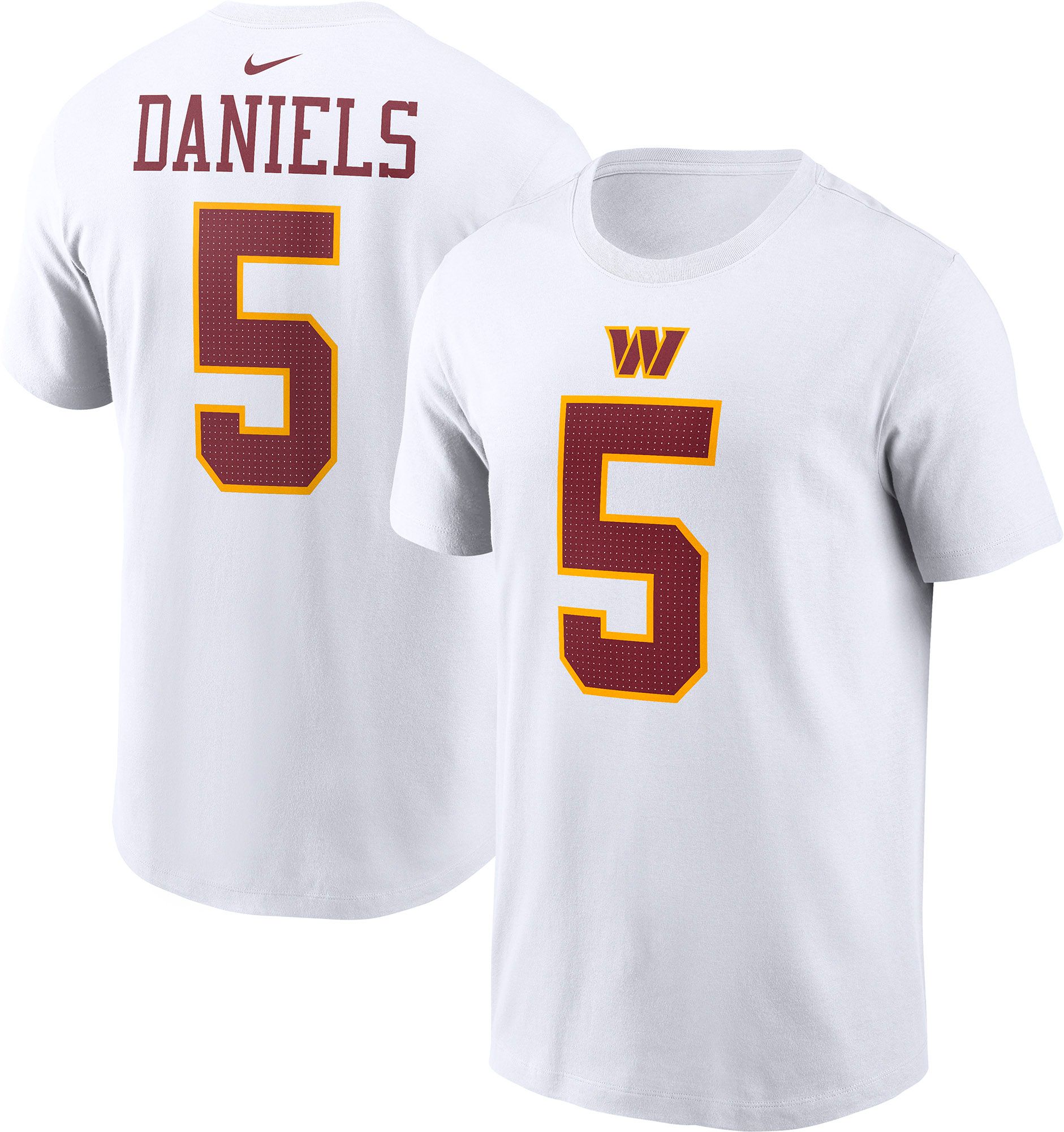 Nike Men's Washington Commanders Jayden Daniels #5 2nd Alternate White T-Shirt product image