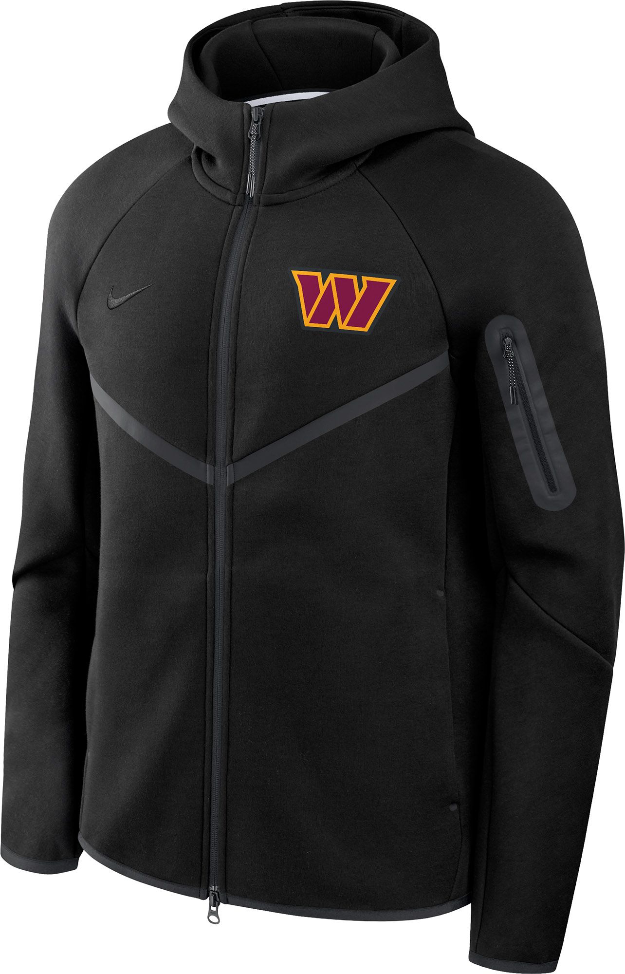 Nike Men's Washington Commanders Black Tech Fleece Full-Zip Windrunner Hoodie product image