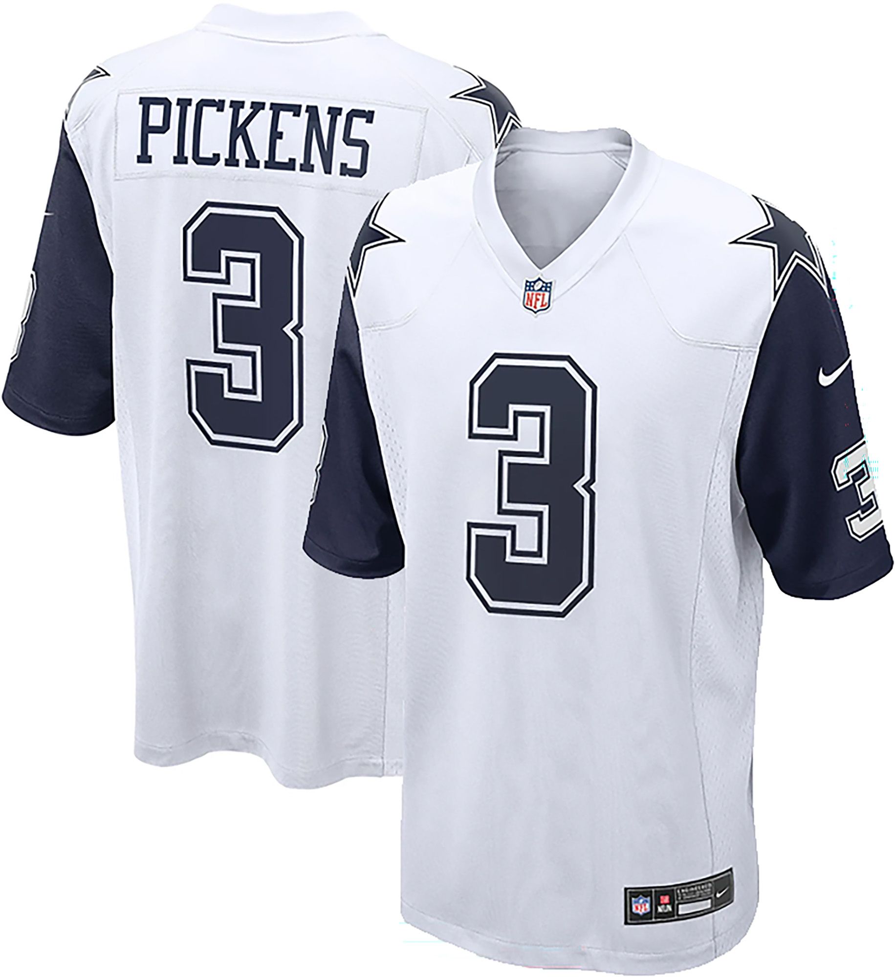 Nike Men's Dallas Cowboys George Pickens #3 White Alternate 2 Game Jersey product image