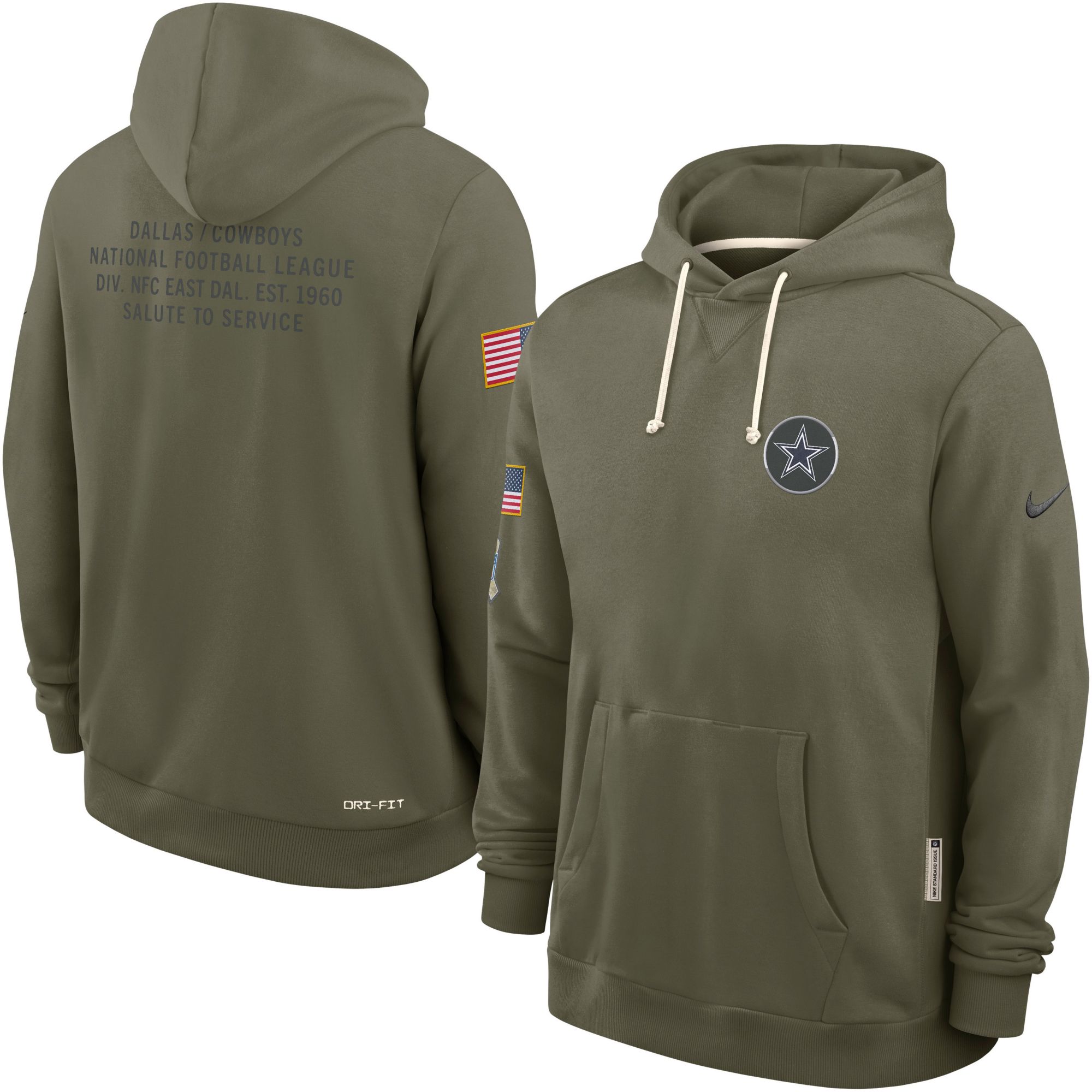 Nike Men's Dallas Cowboys Salute To Service 2025 Olive Pullover Hoodie product image