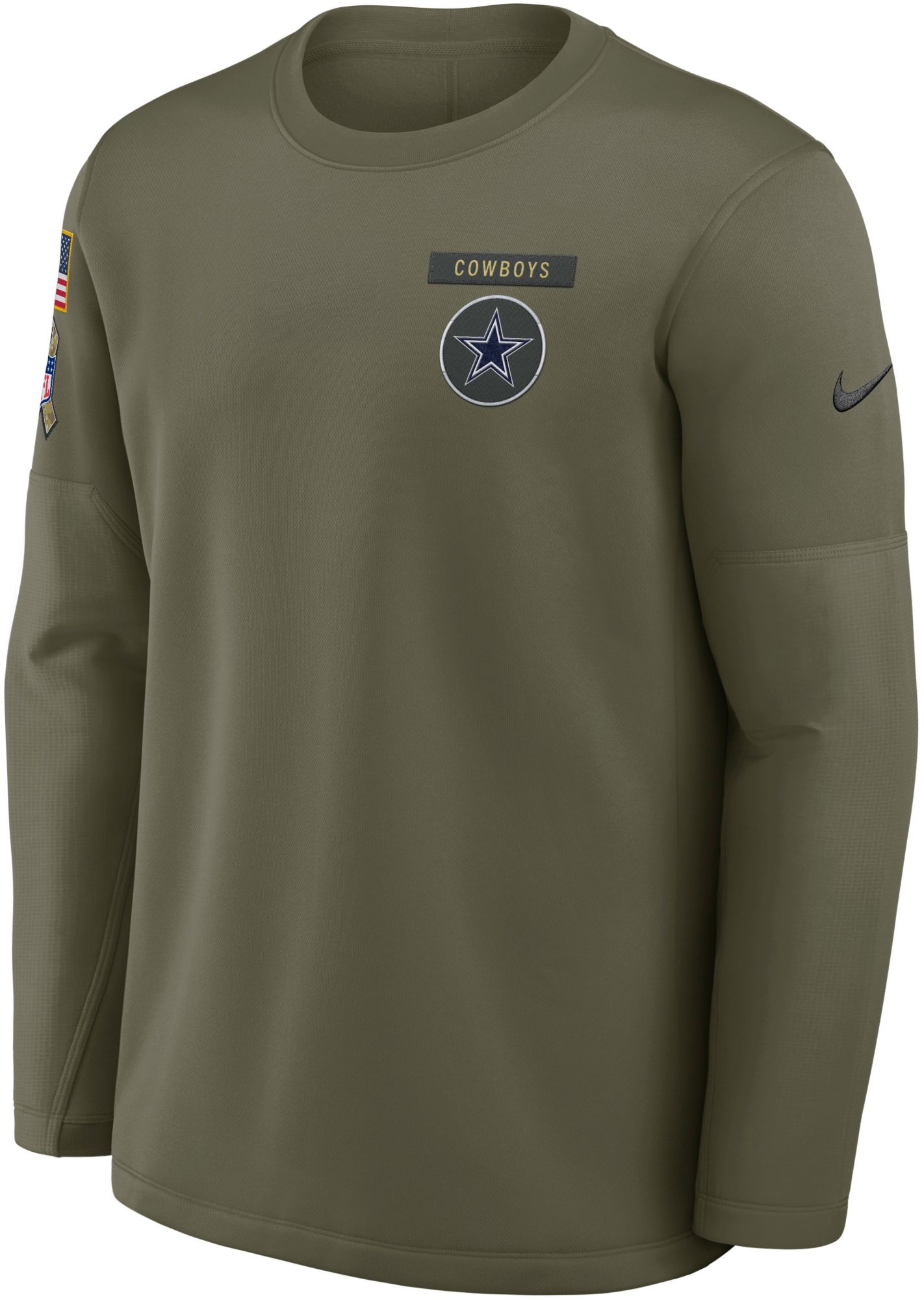 Nike Men's Dallas Cowboys Salute to Service 2025 Olive Crewneck Sweatshirt product image