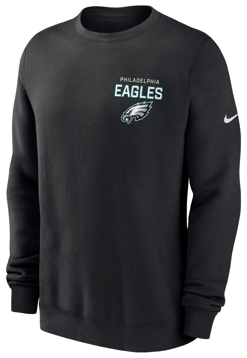Nike Men's Philadelphia Eagles Black Club Fleece Crew Pullover Sweatshirt product image