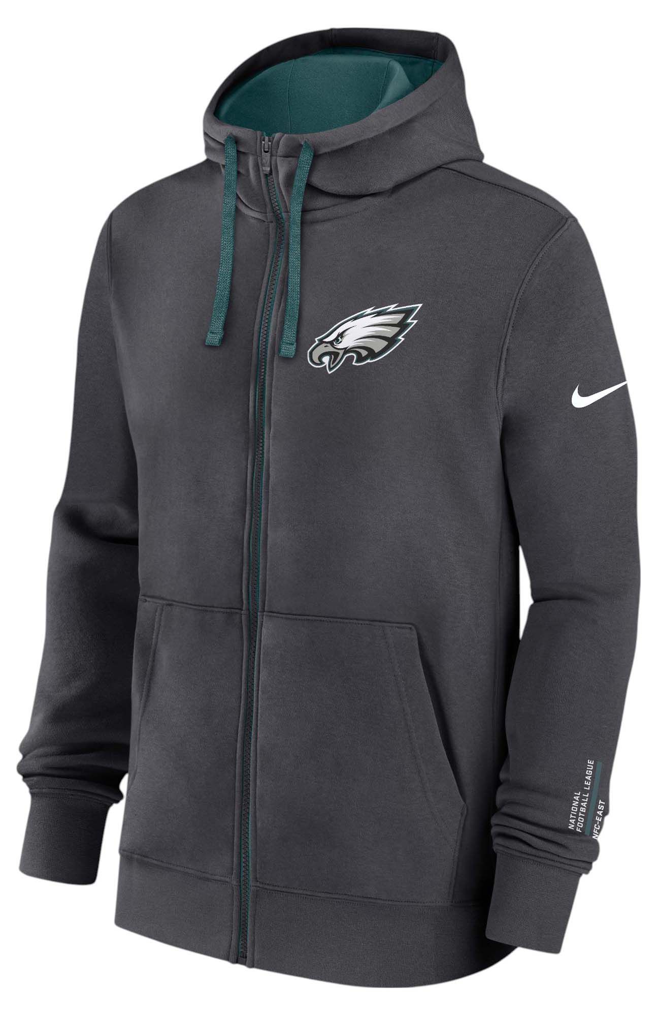 Nike Men's Philadelphia Eagles Anthracite Club Fleece Full-Zip Hoodie product image