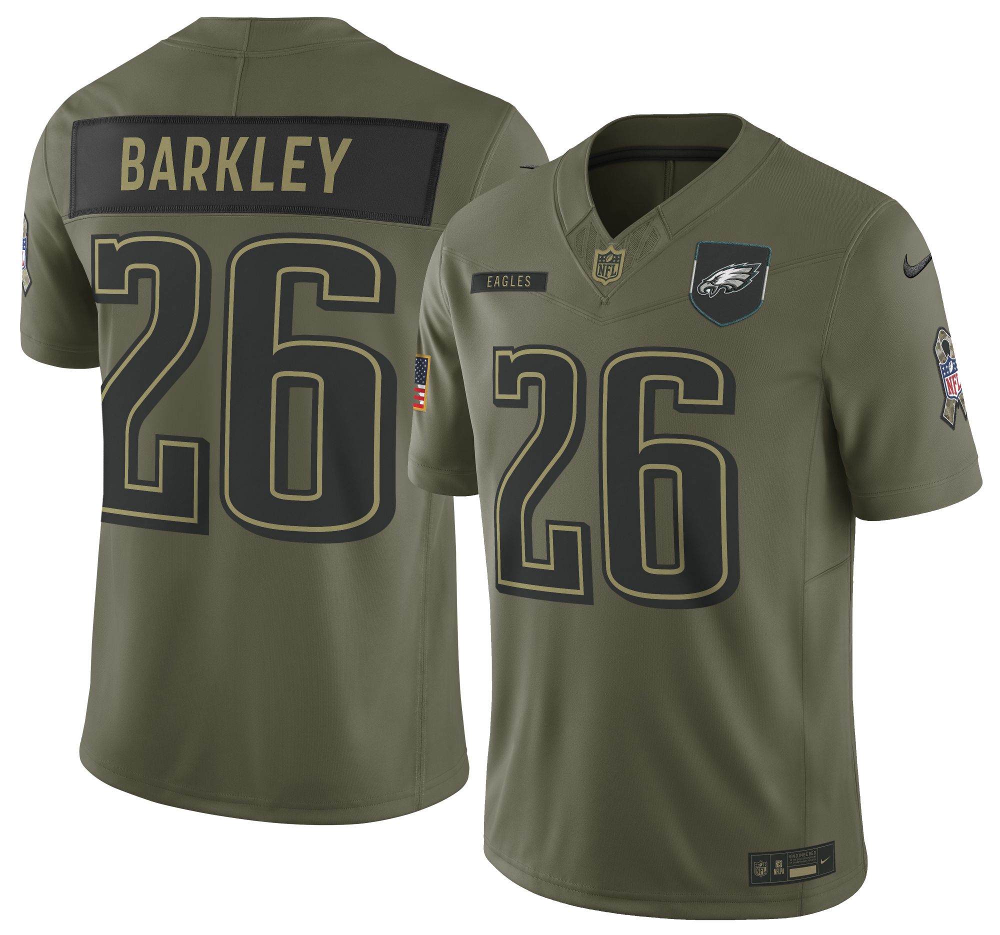 Nike Men's Philadelphia Eagles Saquon Barkley #26 Olive Salute to Service Limited Jersey product image